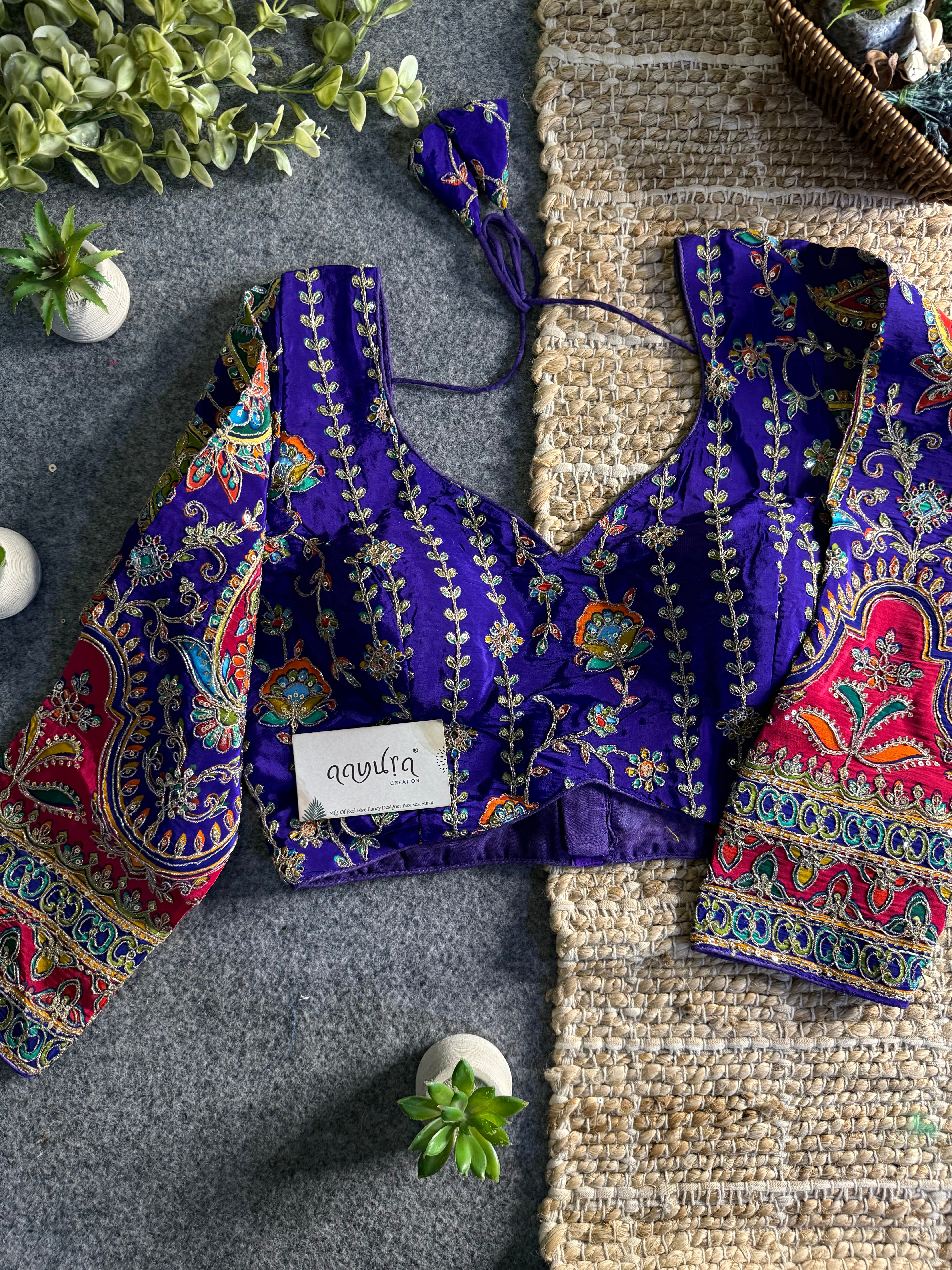 Graceful Crepe Silk Heavy Position Work Blouse