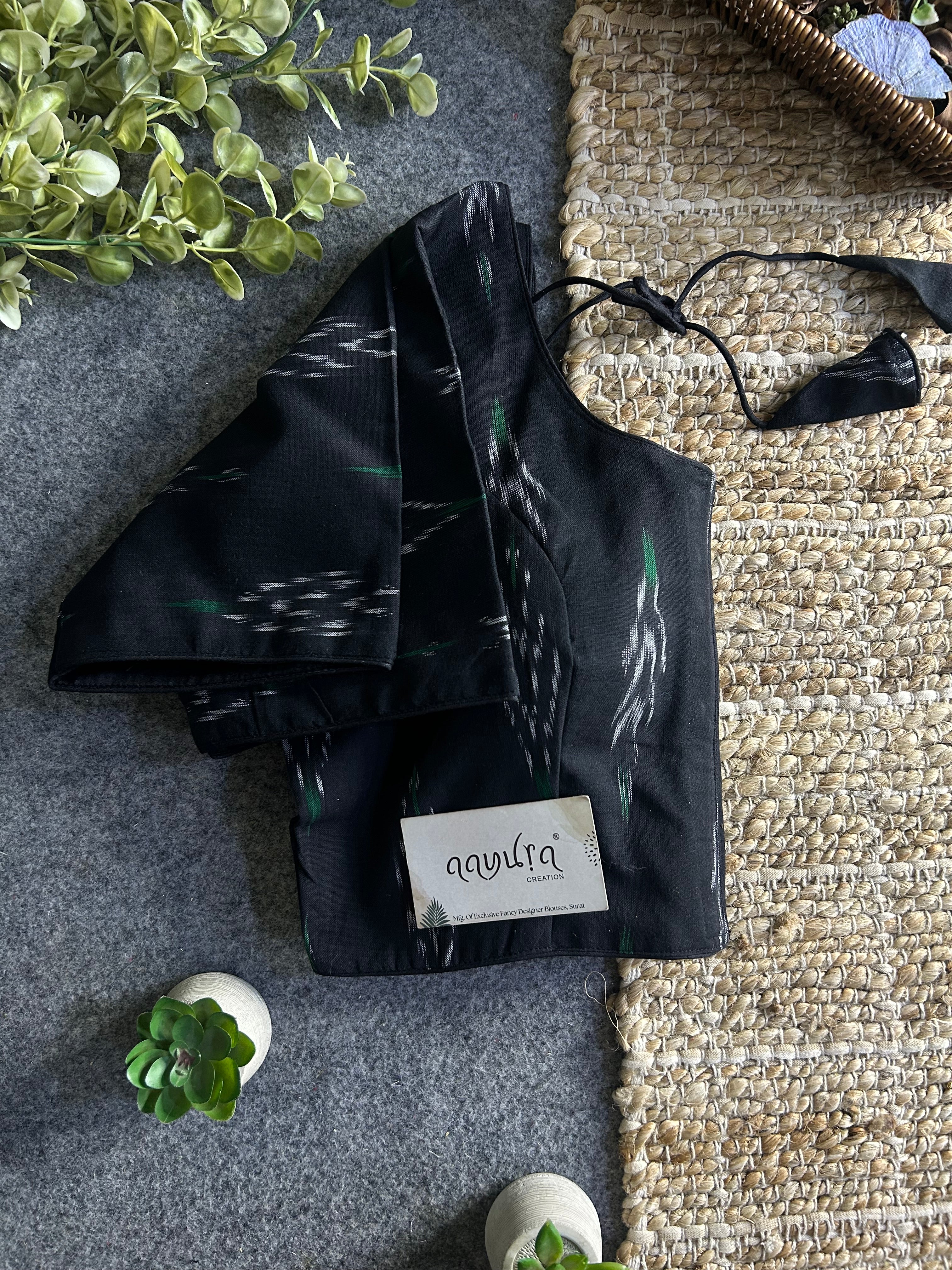 Classic Ikkath Designer Front-Open Blouse