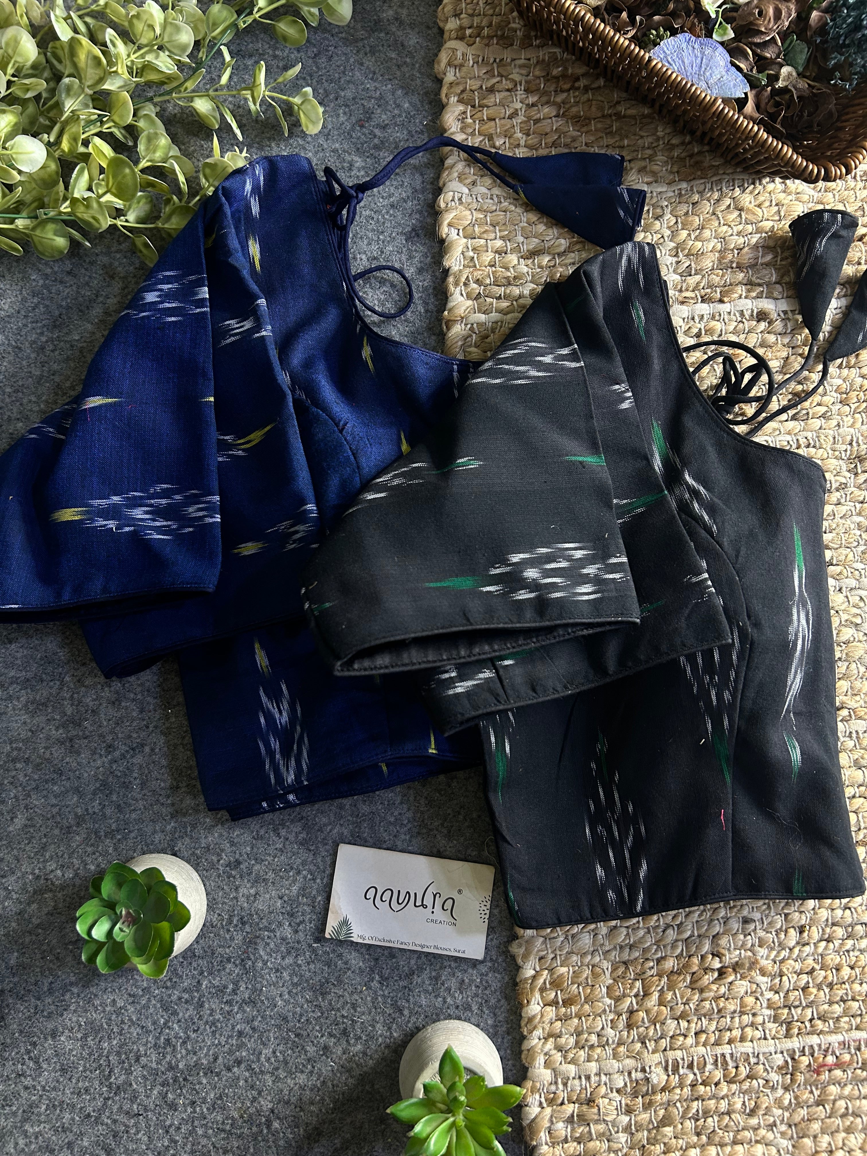 Classic Ikkath Designer Front-Open Blouse