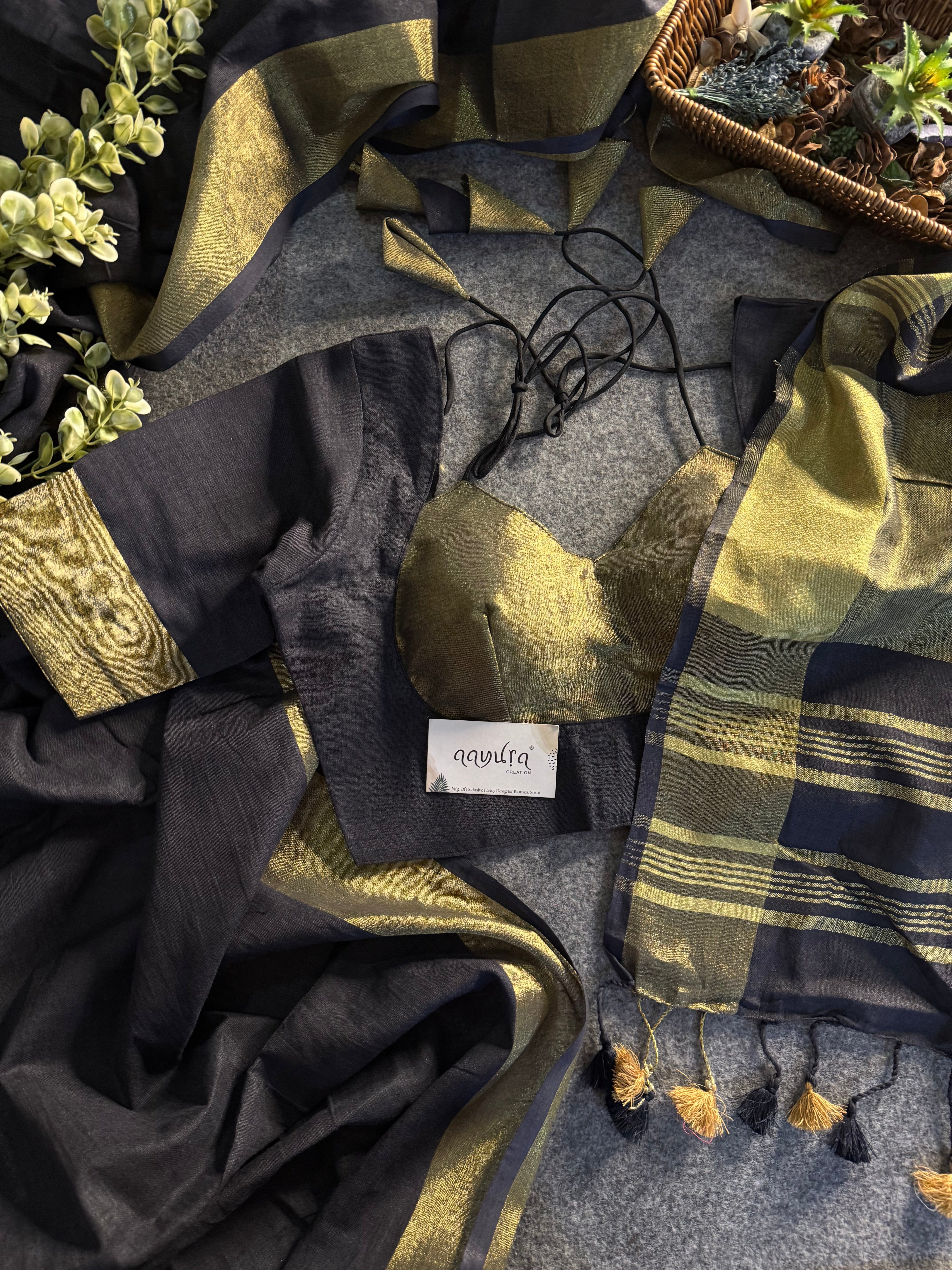 Handwoven Linen Grace Saree