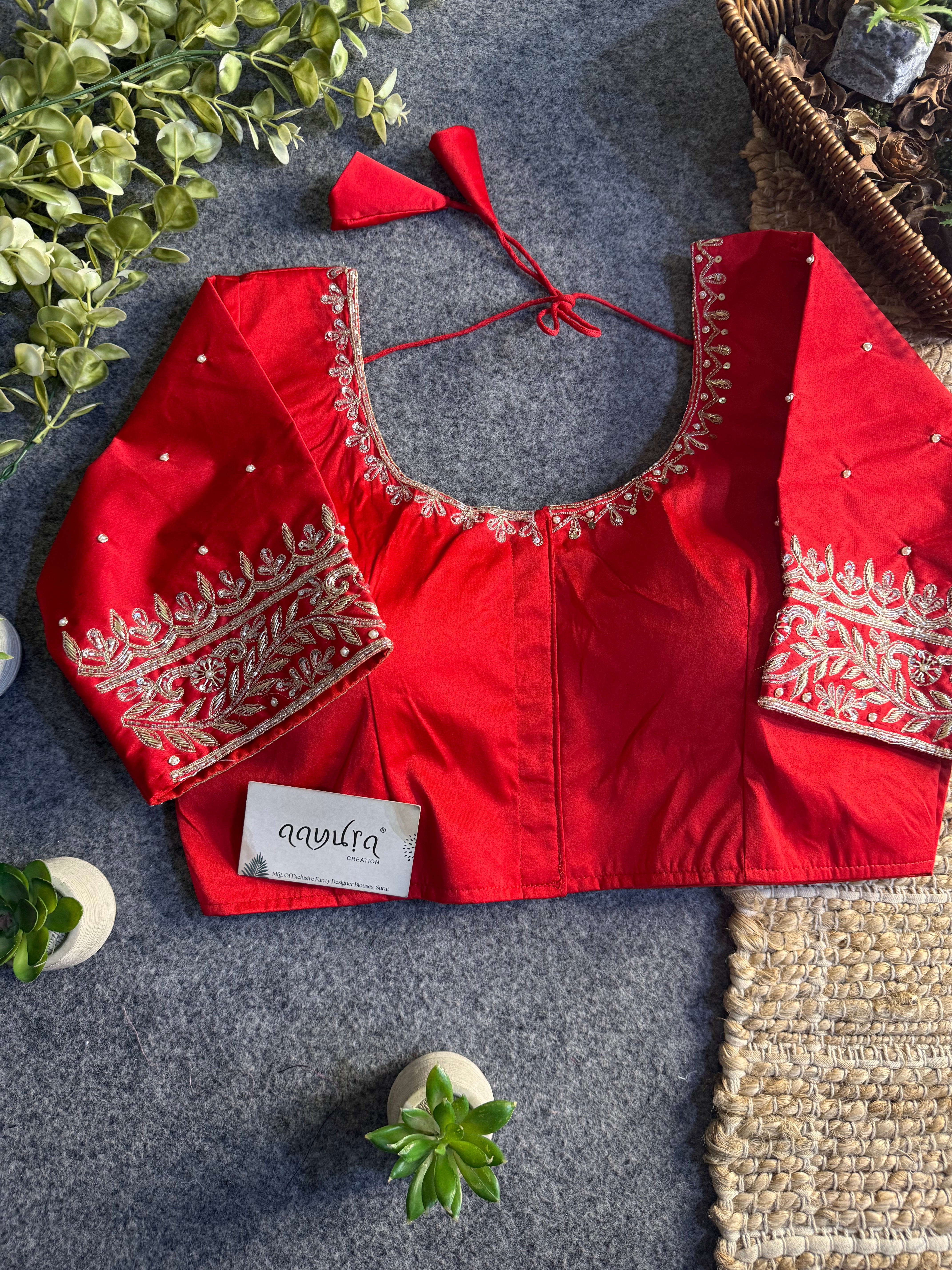 Royal Zardosi Silk Front-Open Blouse