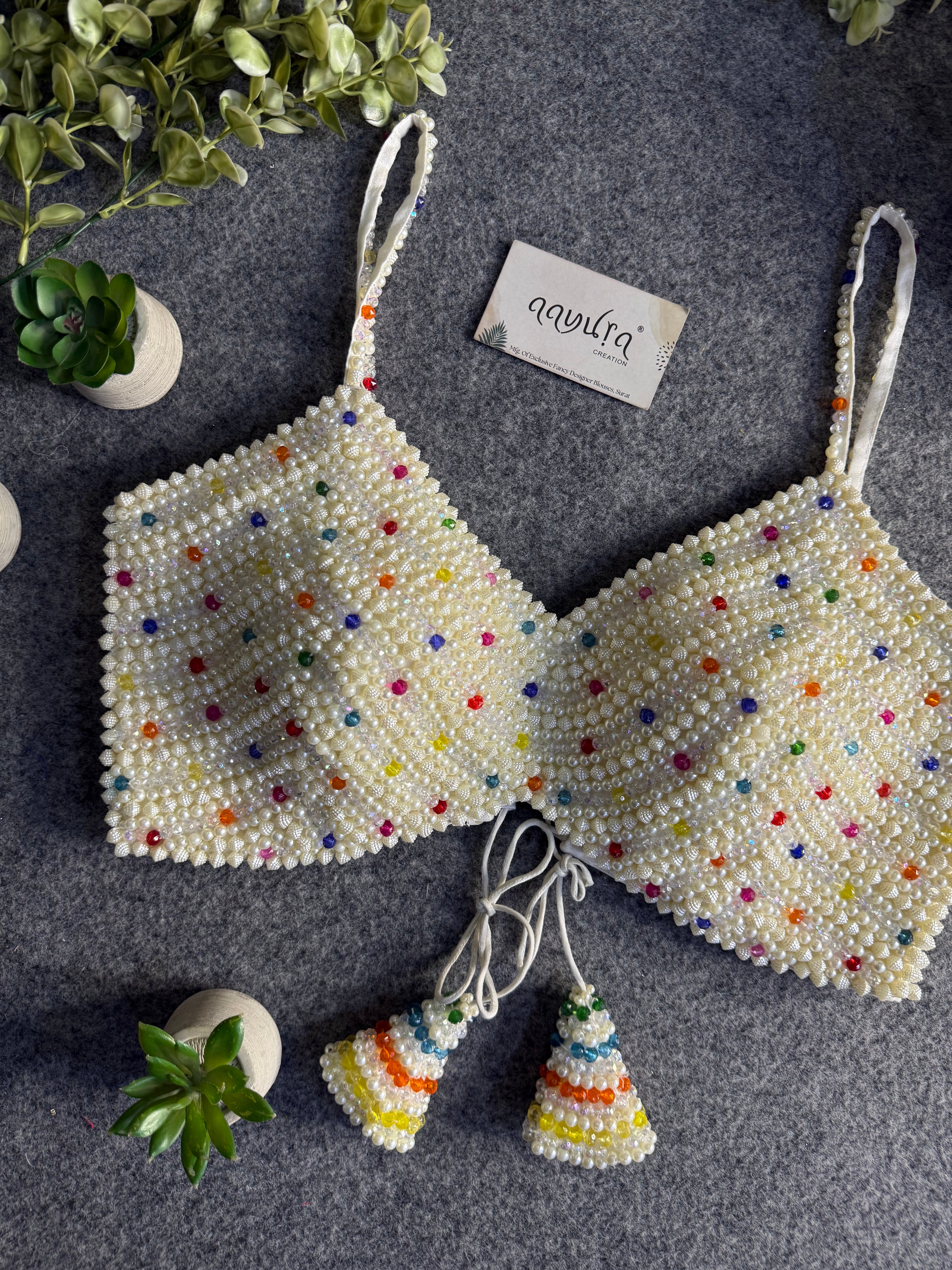 Abha Pearl Strap Blouse