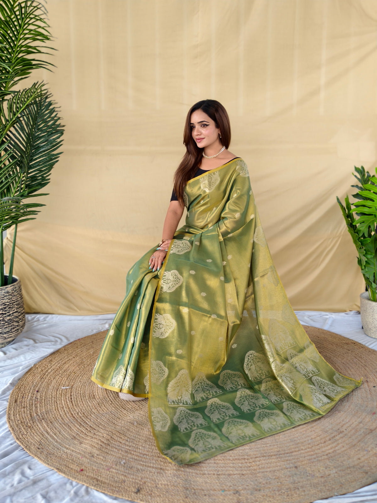 Saubhagyavati Premium Zari Tissue Saree
