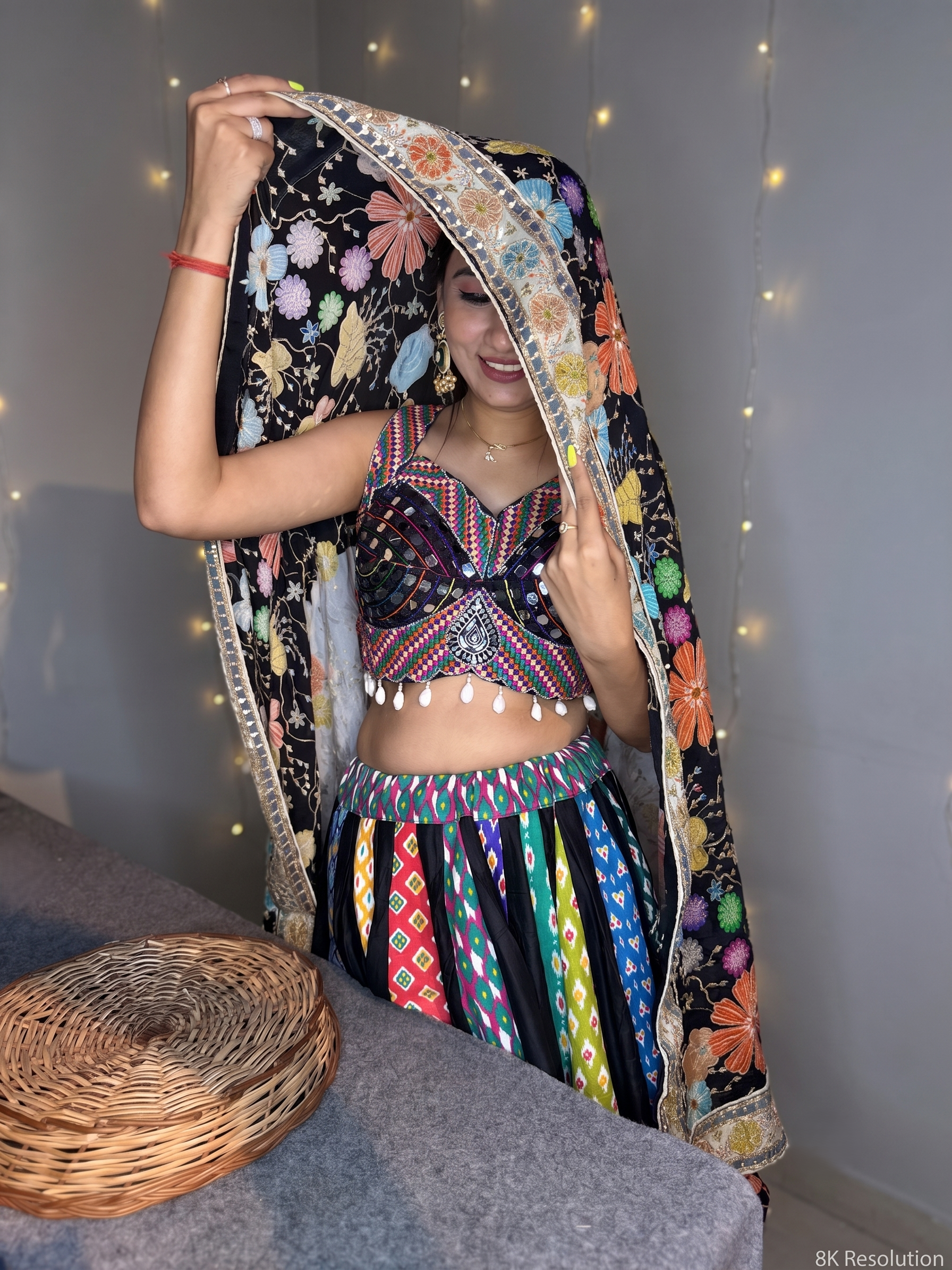 Navratri Mirror Work Lehenga Set