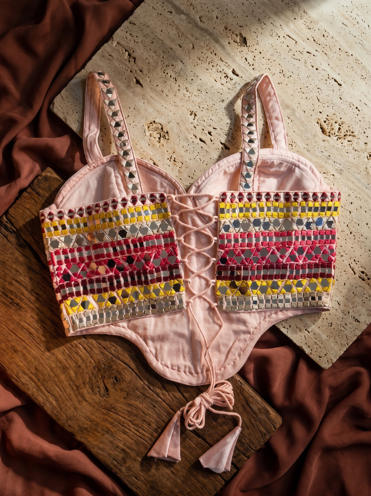 Aarini Handcrafted Mirror Silk Blouse