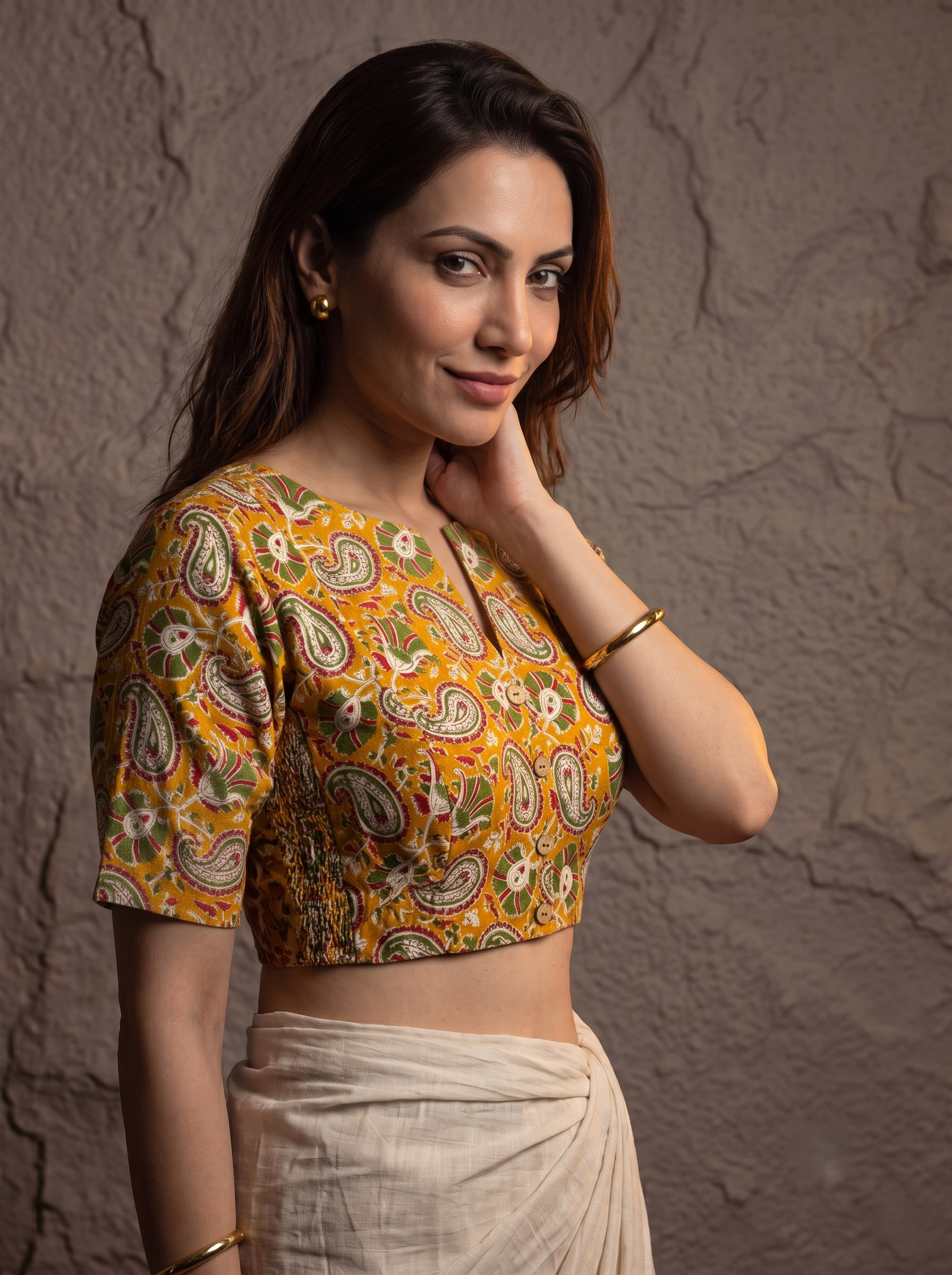 Comfort Fit Cotton Print Blouse