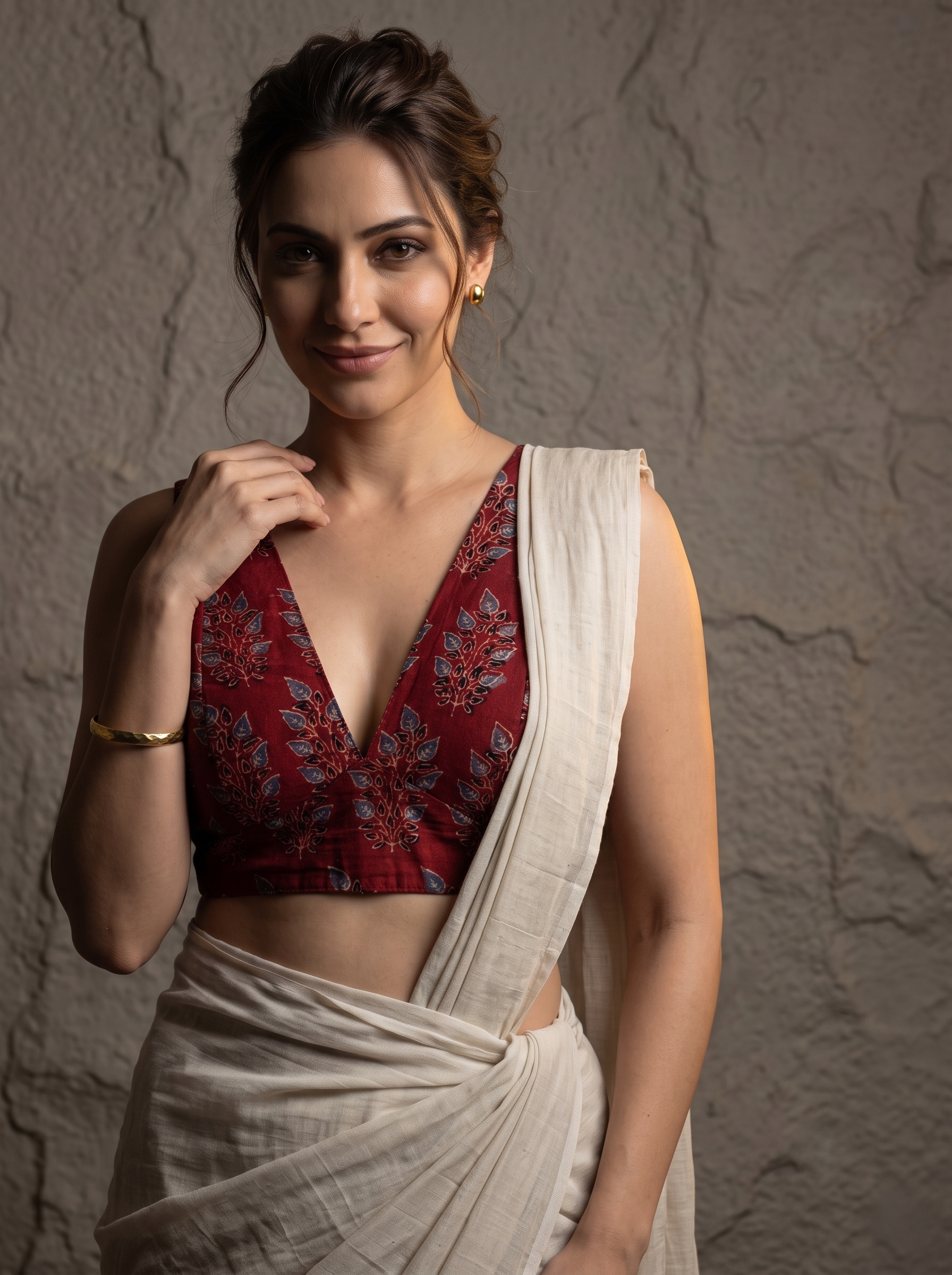 Ajrakh V Neck