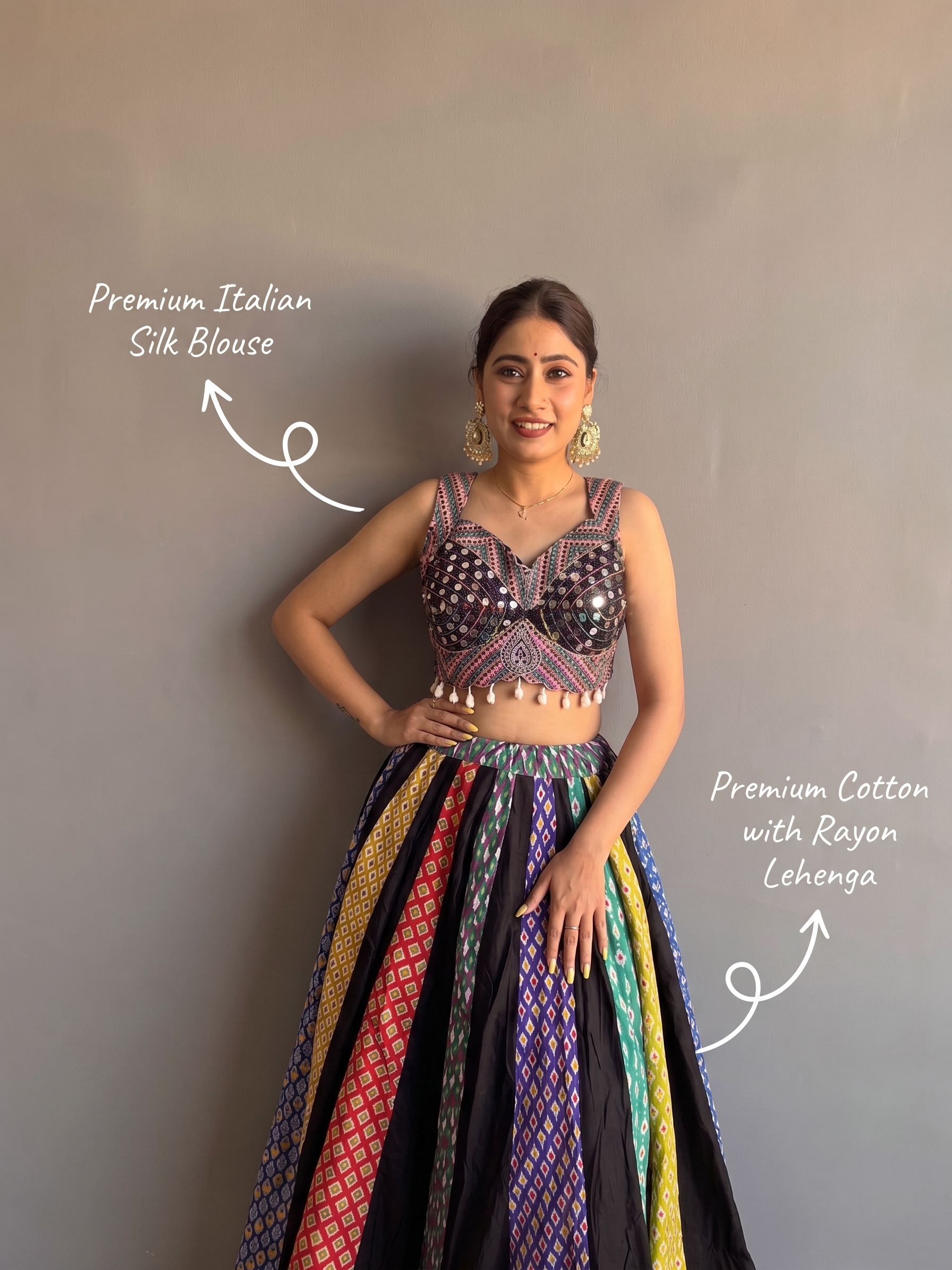 Navratri Mirror Work Lehenga Set