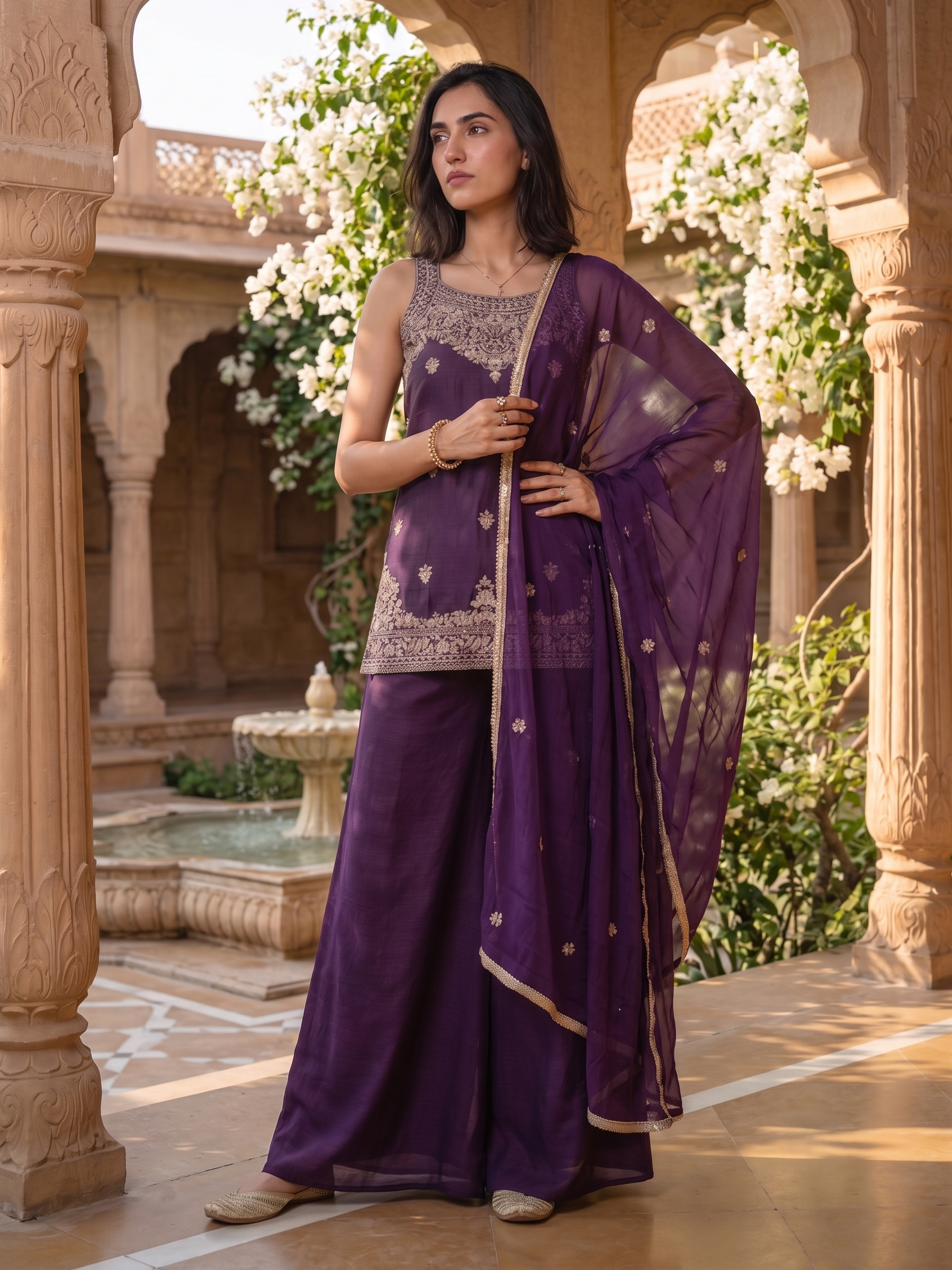 Mehreen Rangoli Crush Purple Co-Ord Set