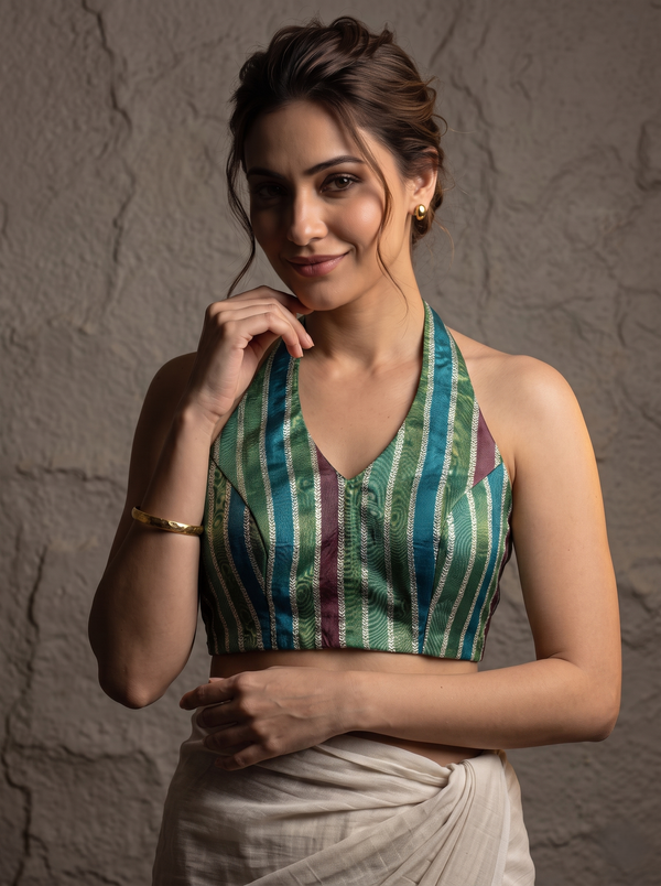 Banarasi Modern Halter Neck