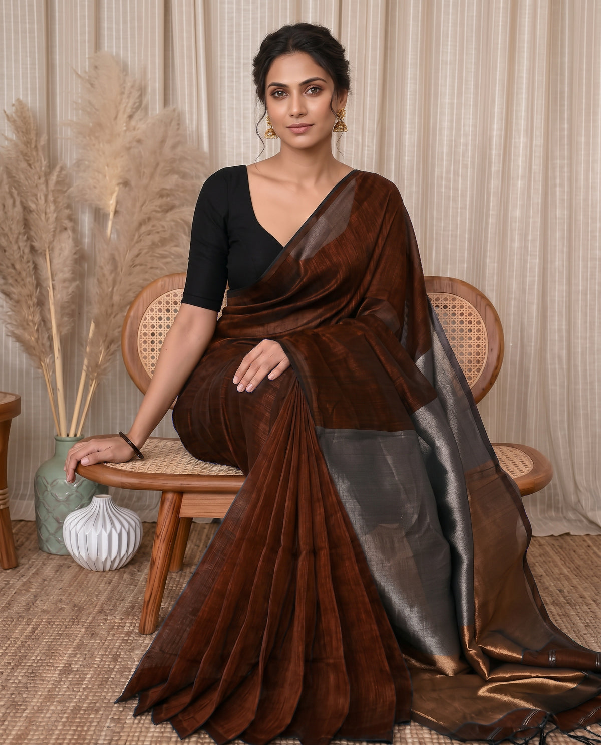 Tara Luxe D Linen Saree
