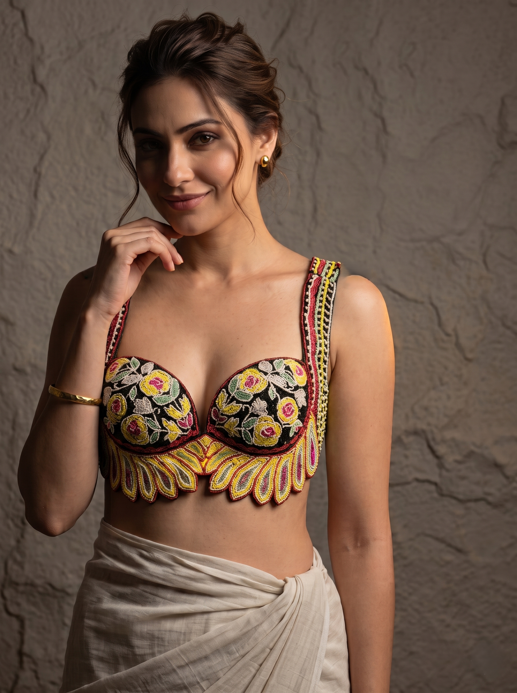 Elegant Silk Handcrafted Blouse