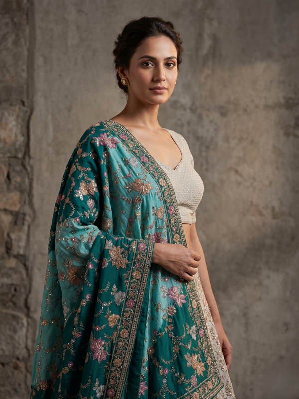 Veda Position Work Chinon Dupatta