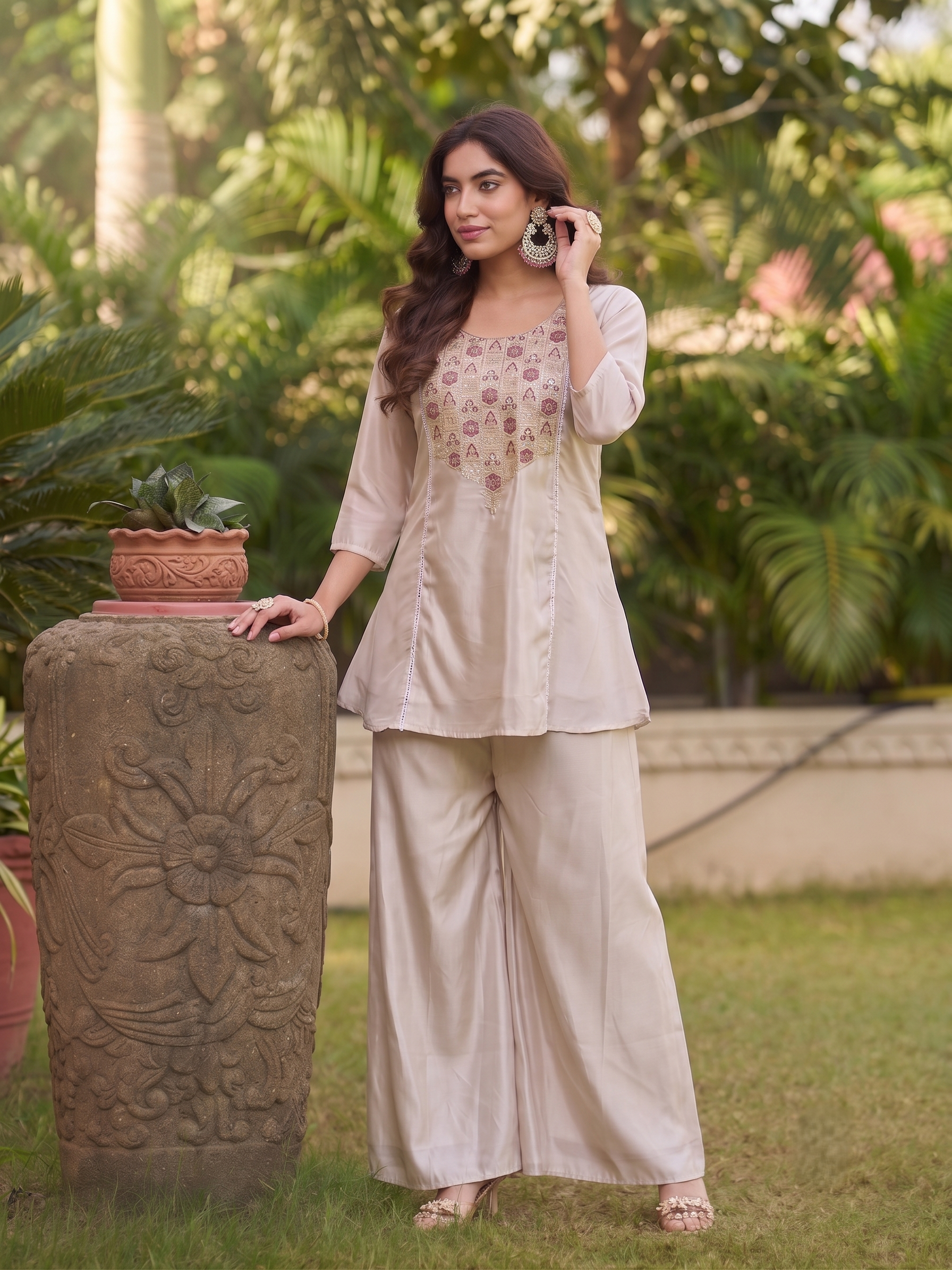 Riva Embroidered Hungry Silk Co-Ord Set