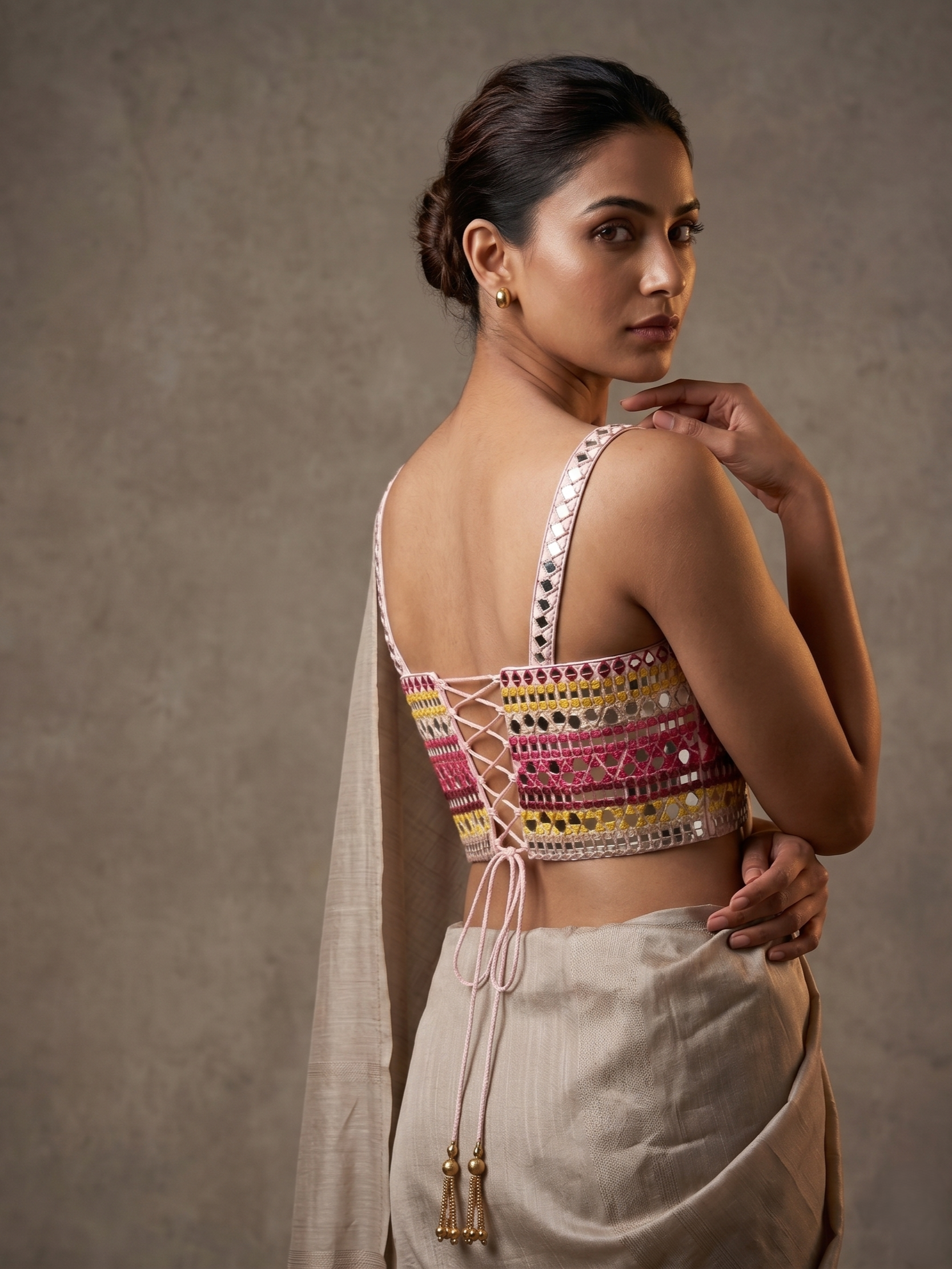 Aarini Handcrafted Mirror Silk Blouse