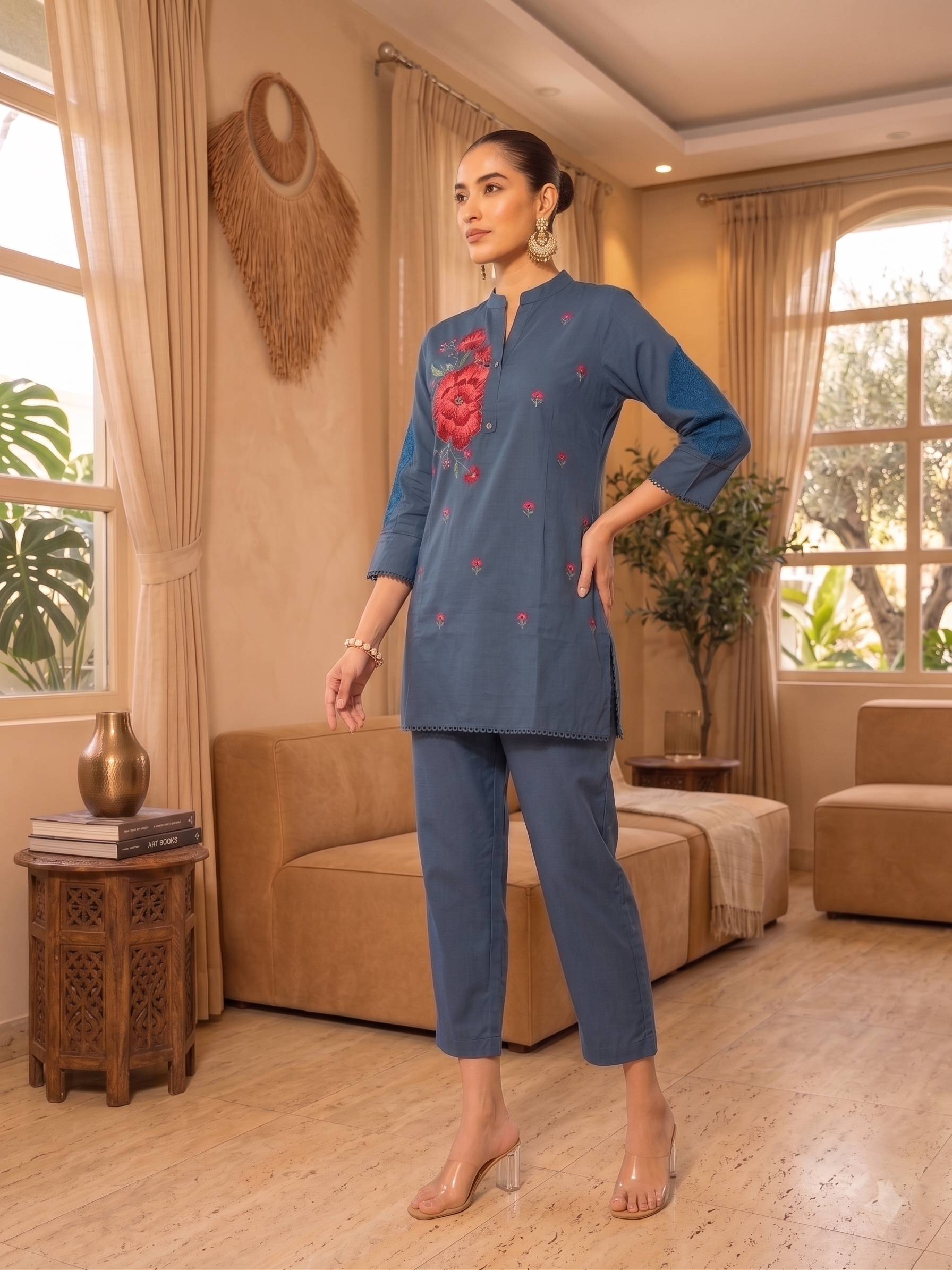 Noor Multi Threadwork Co-Ord Set