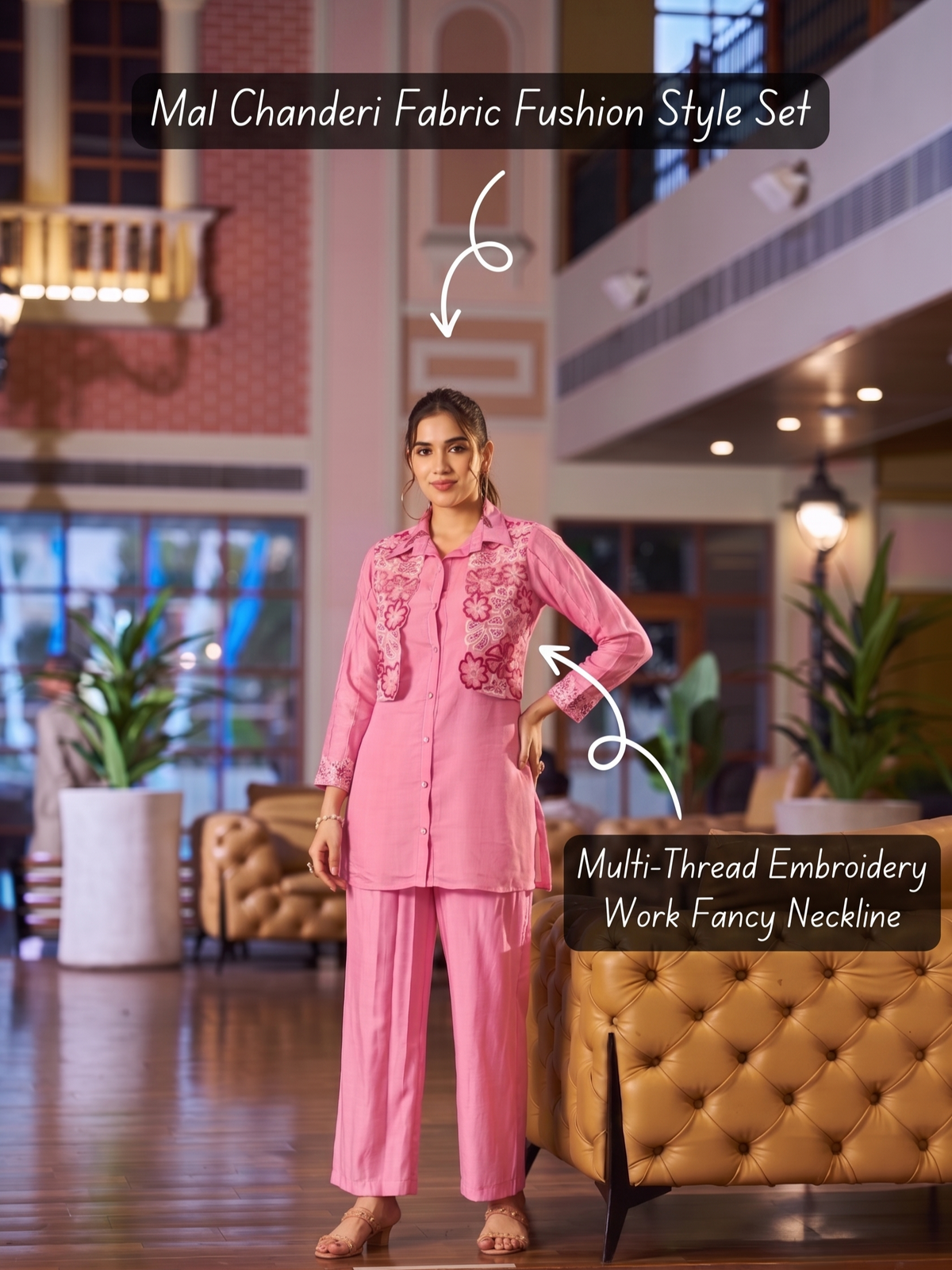 Aura Mal Chanderi Koti Set