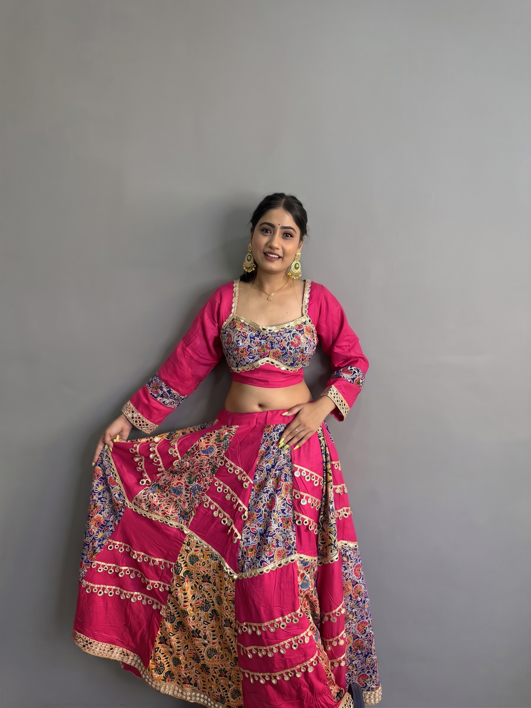 Traditional Lehenga with Mirror Blouse