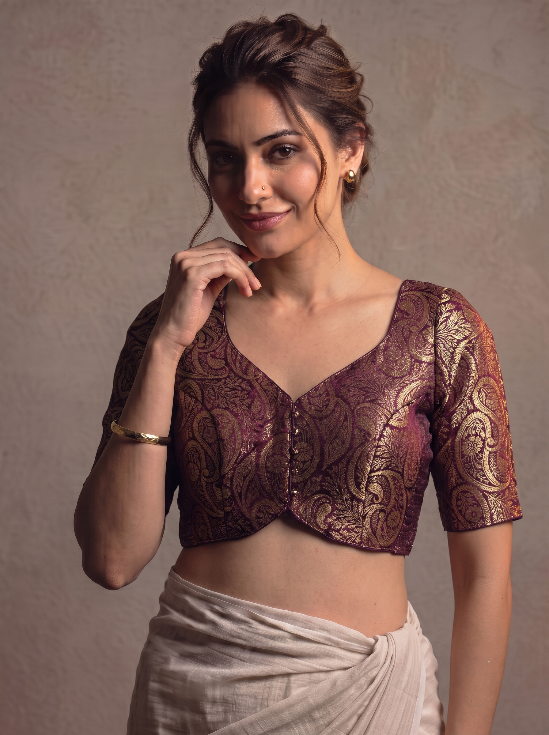 Comfort Fit Banarasi Stretchable Blouse
