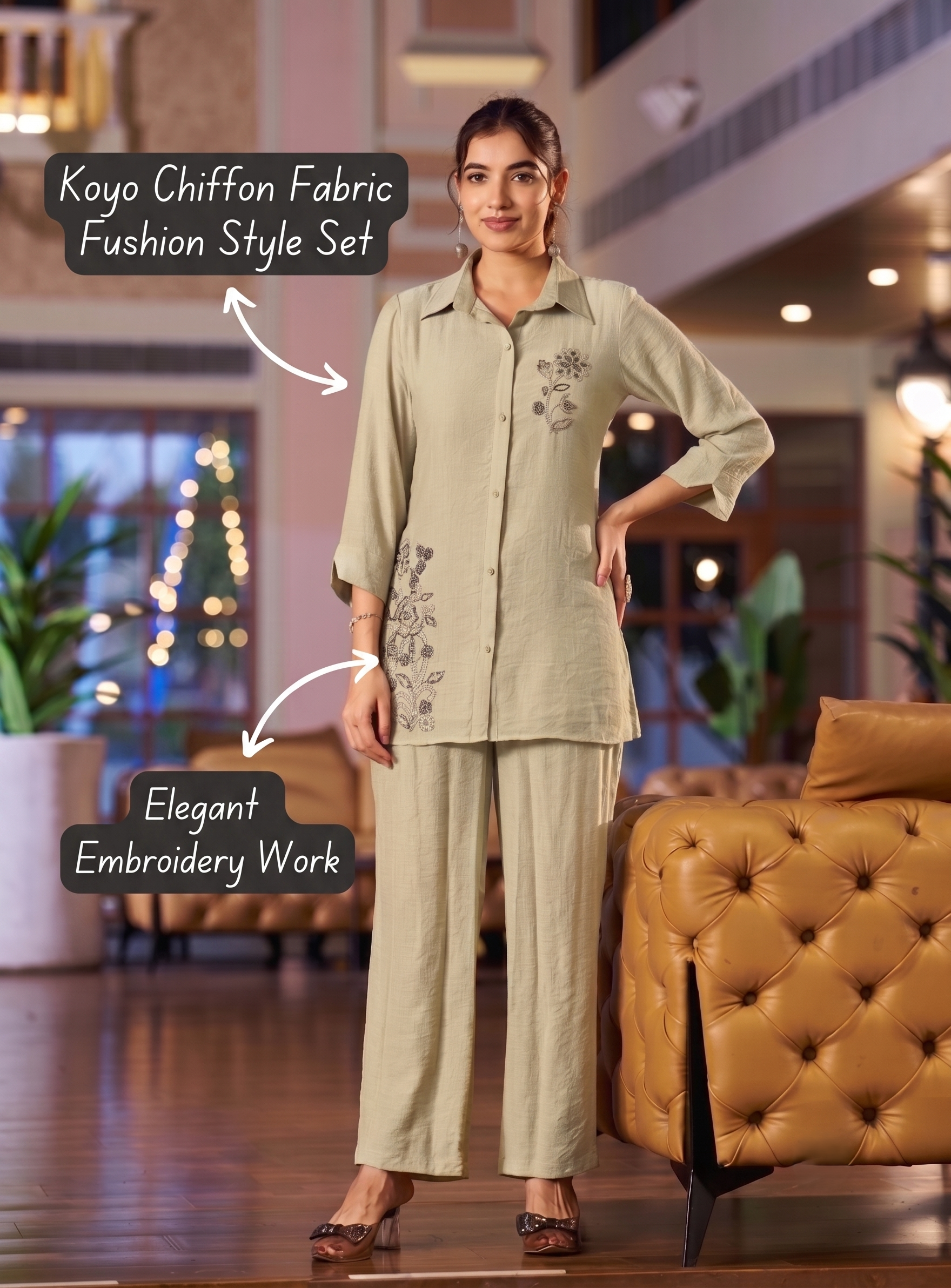 Luxe Koyo Chiffon Co-Ord Set