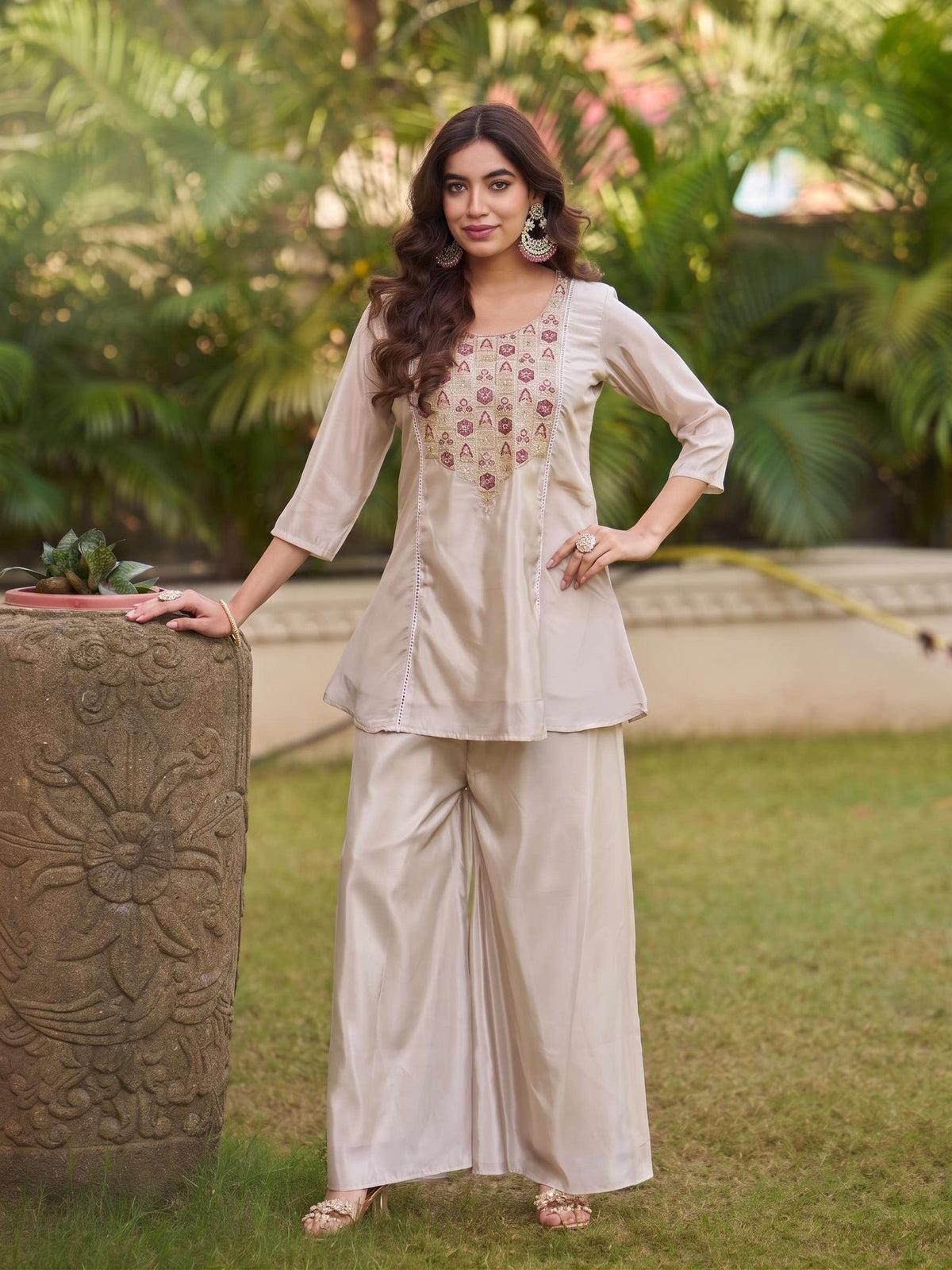 Riva Embroidered Hungry Silk Co-Ord Set