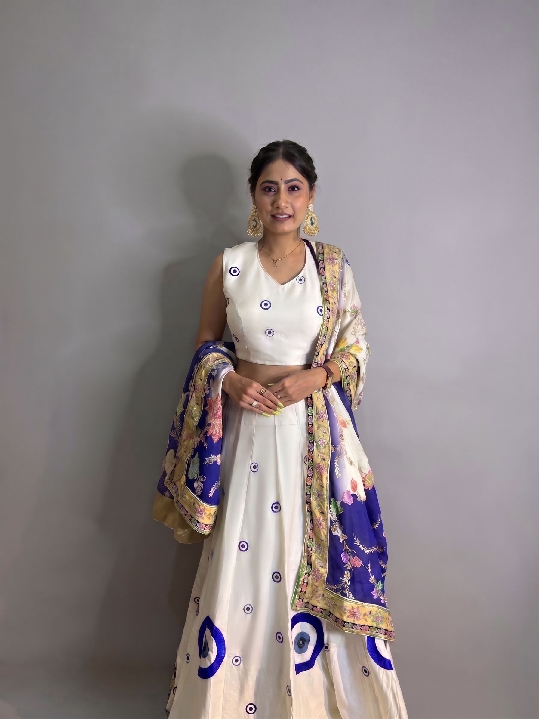 Cotton Lehenga & Blouse With Dupatta