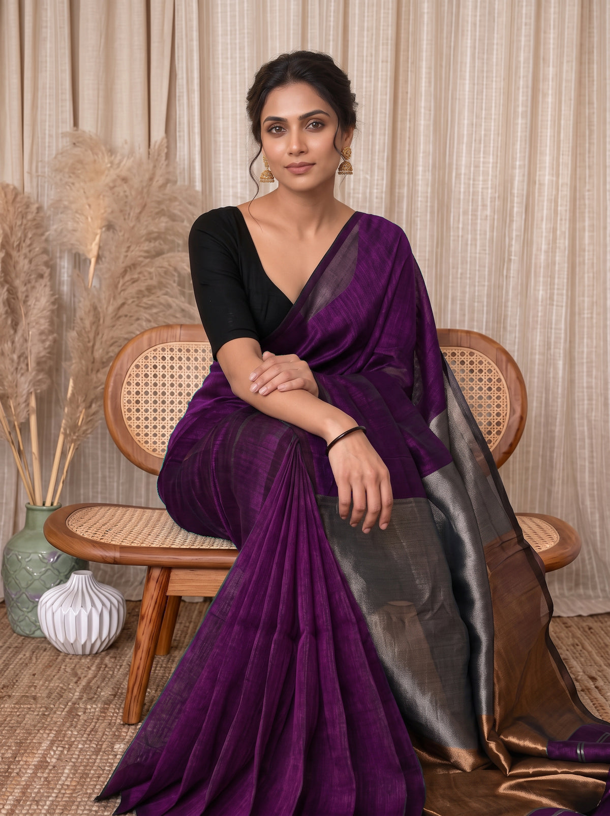 Tara Luxe D Linen Saree