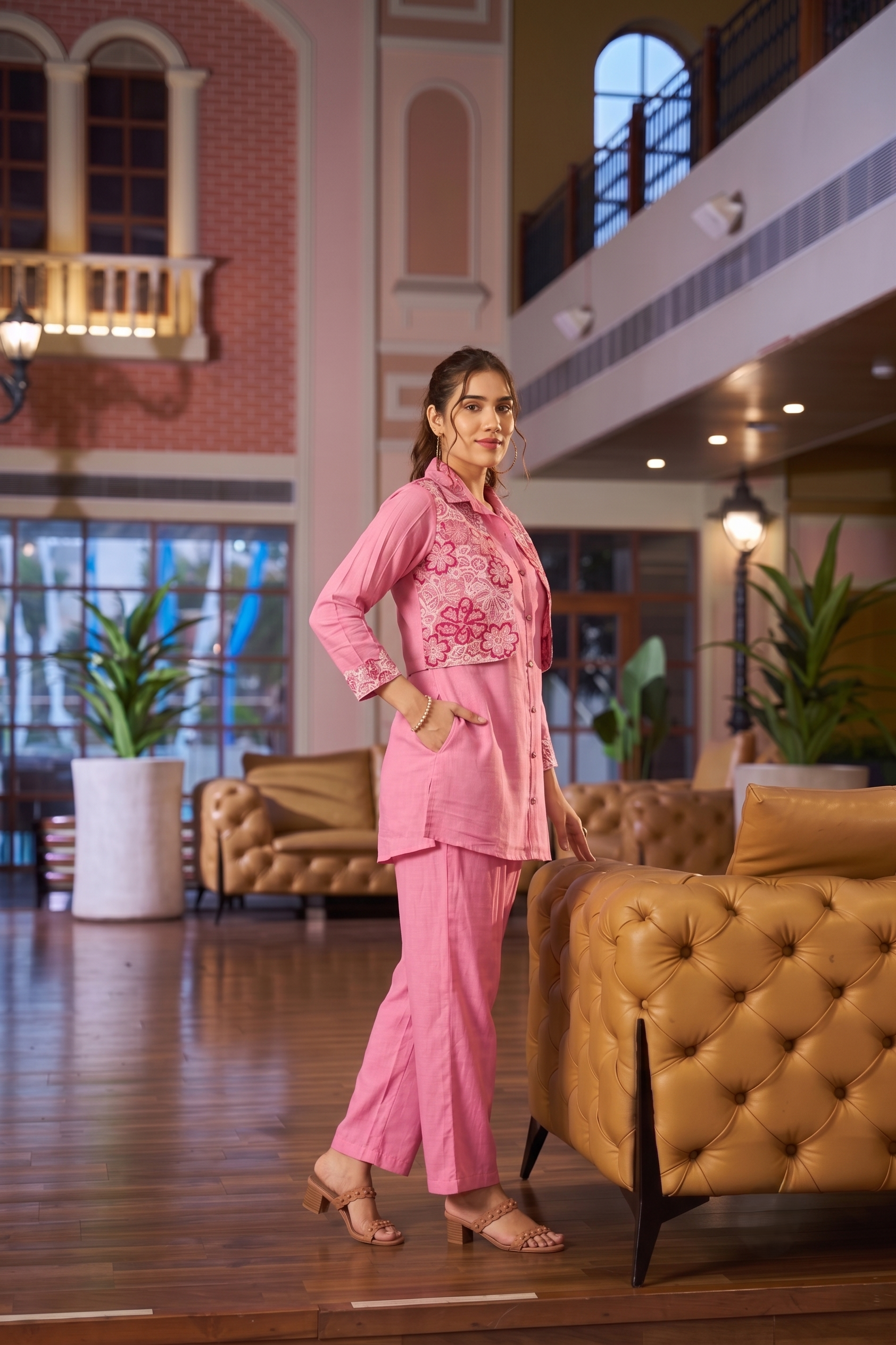Aura Mal Chanderi Koti Set