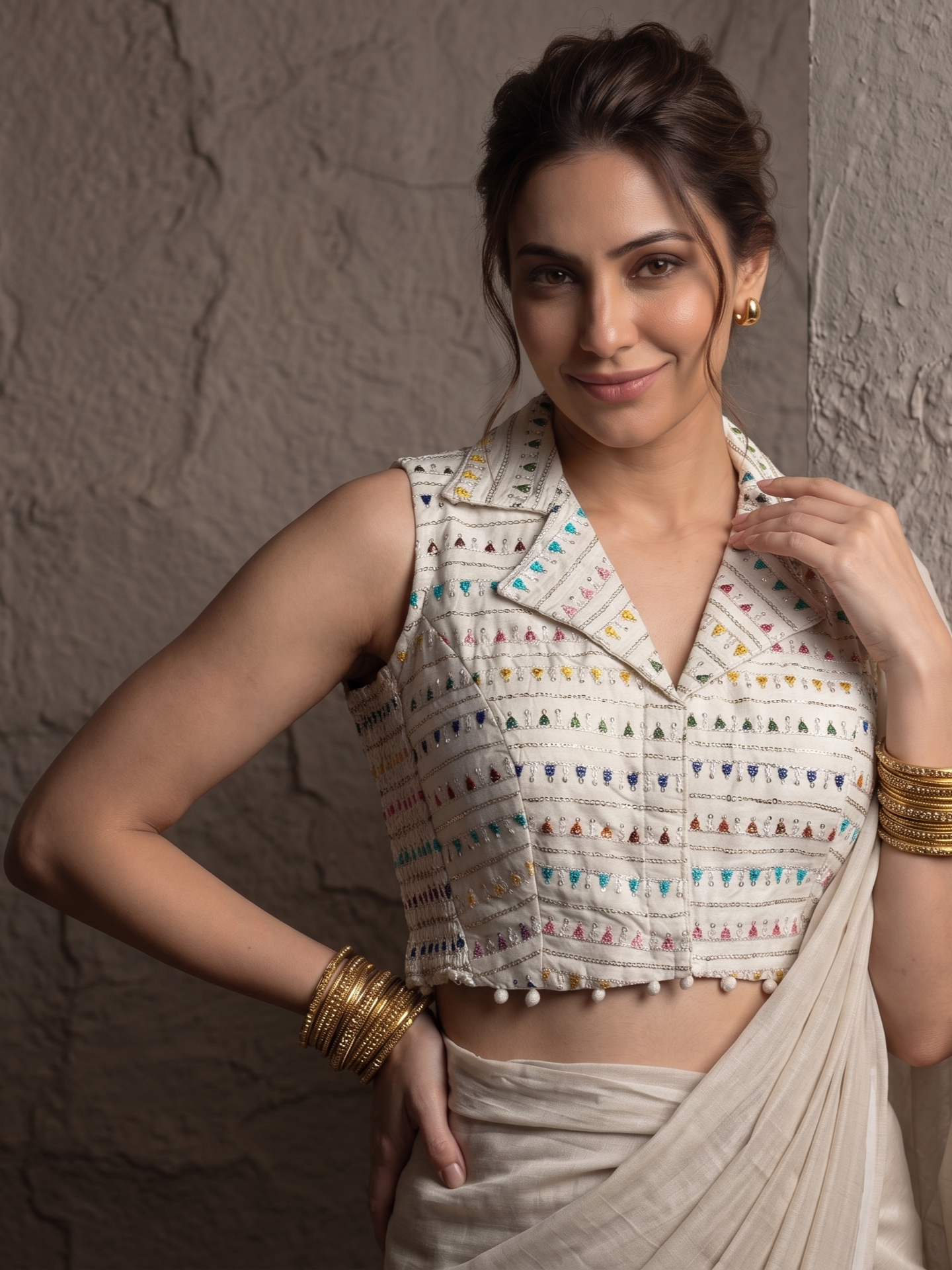 Regal Threadwork Collar Blouse