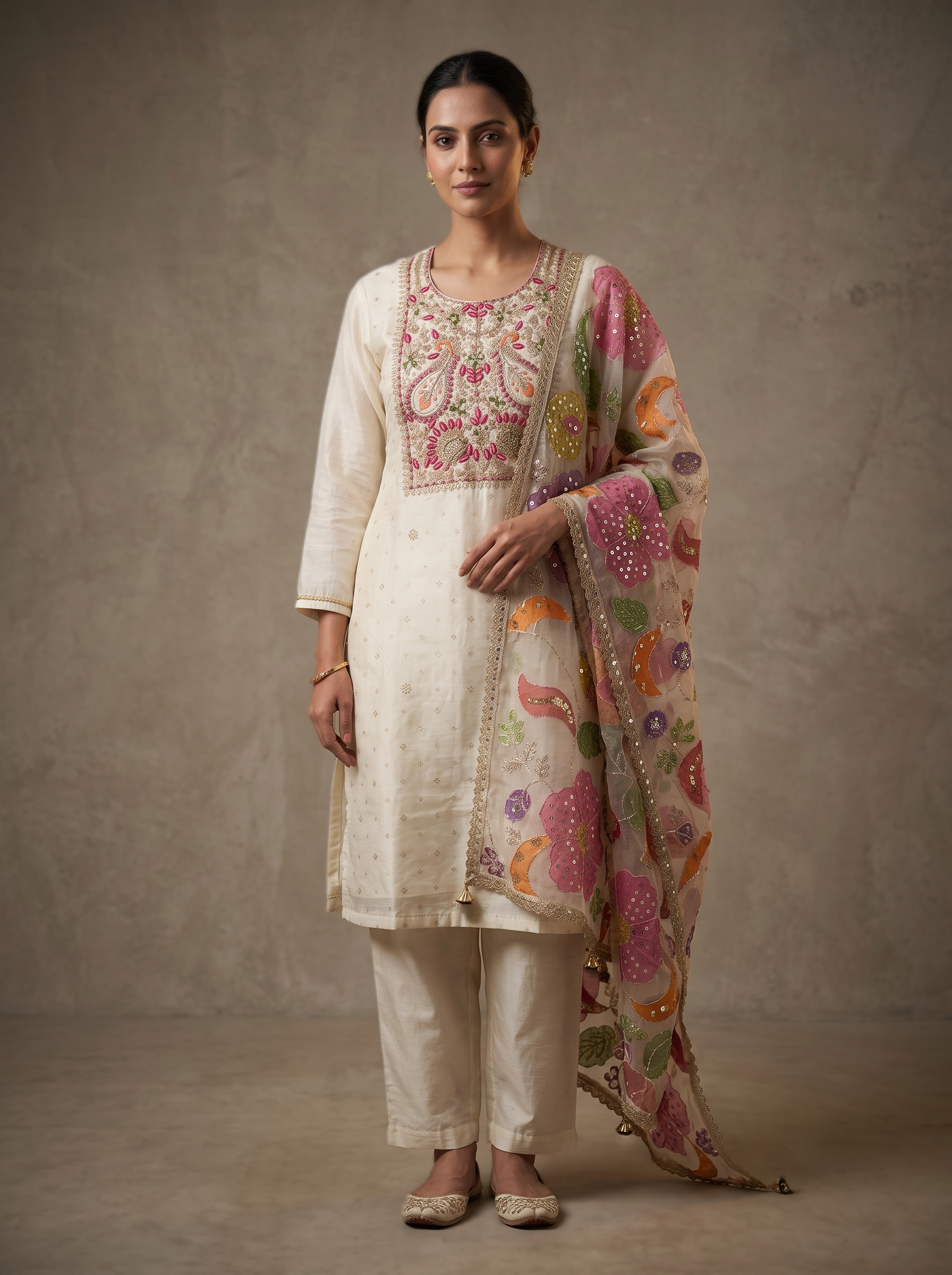 Gulnaar Beads & Zari Sharara Set