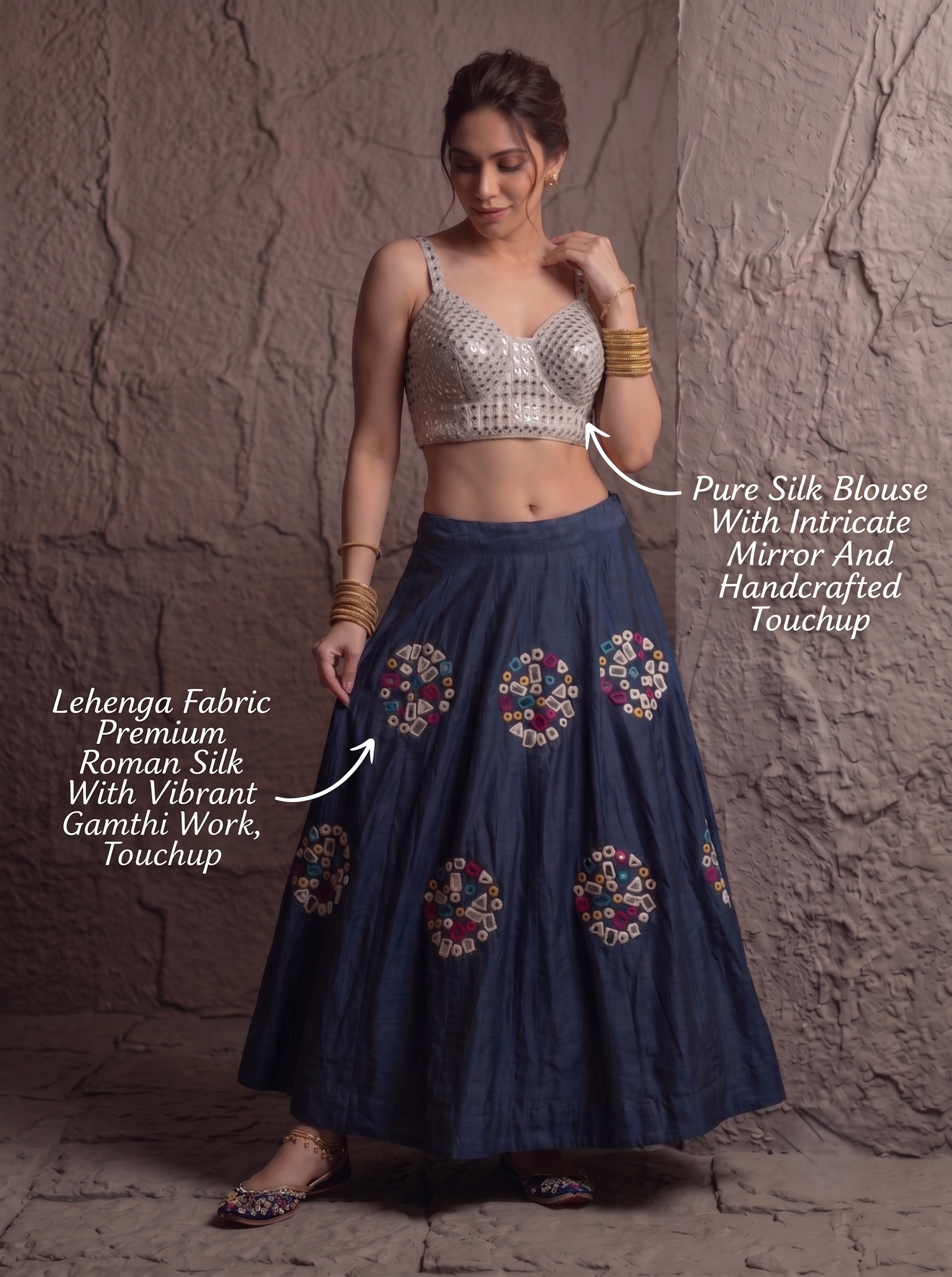 Heritage Gamthi Mirror Lehenga Set