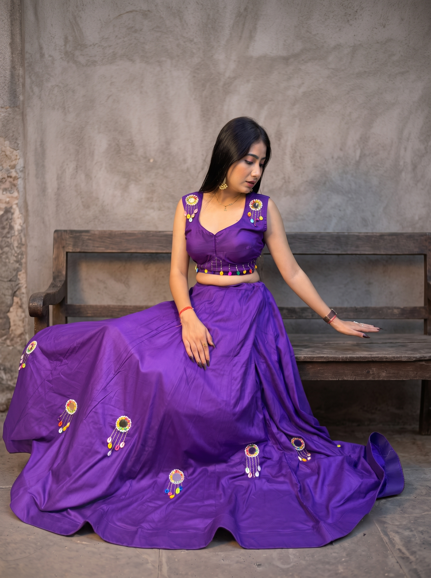 Vaanya Shell & Mirror Lehenga
