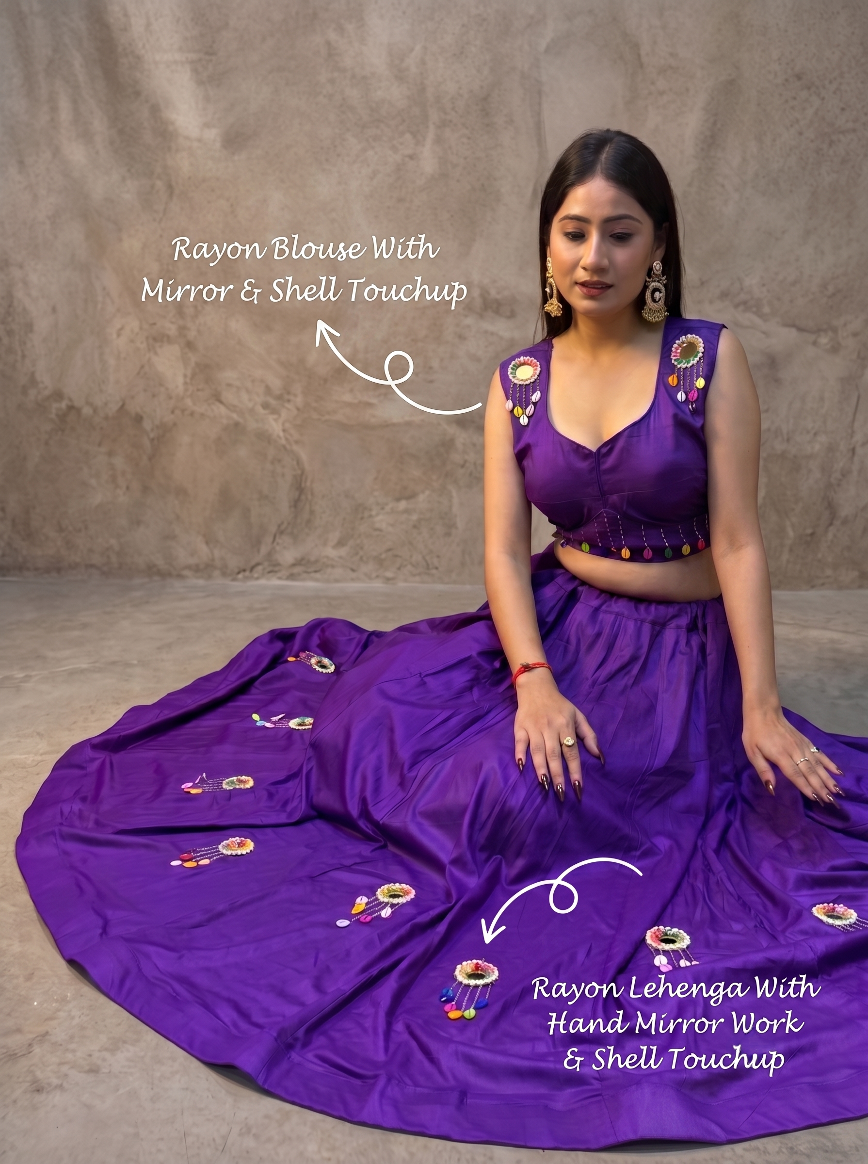 Vaanya Shell & Mirror Lehenga