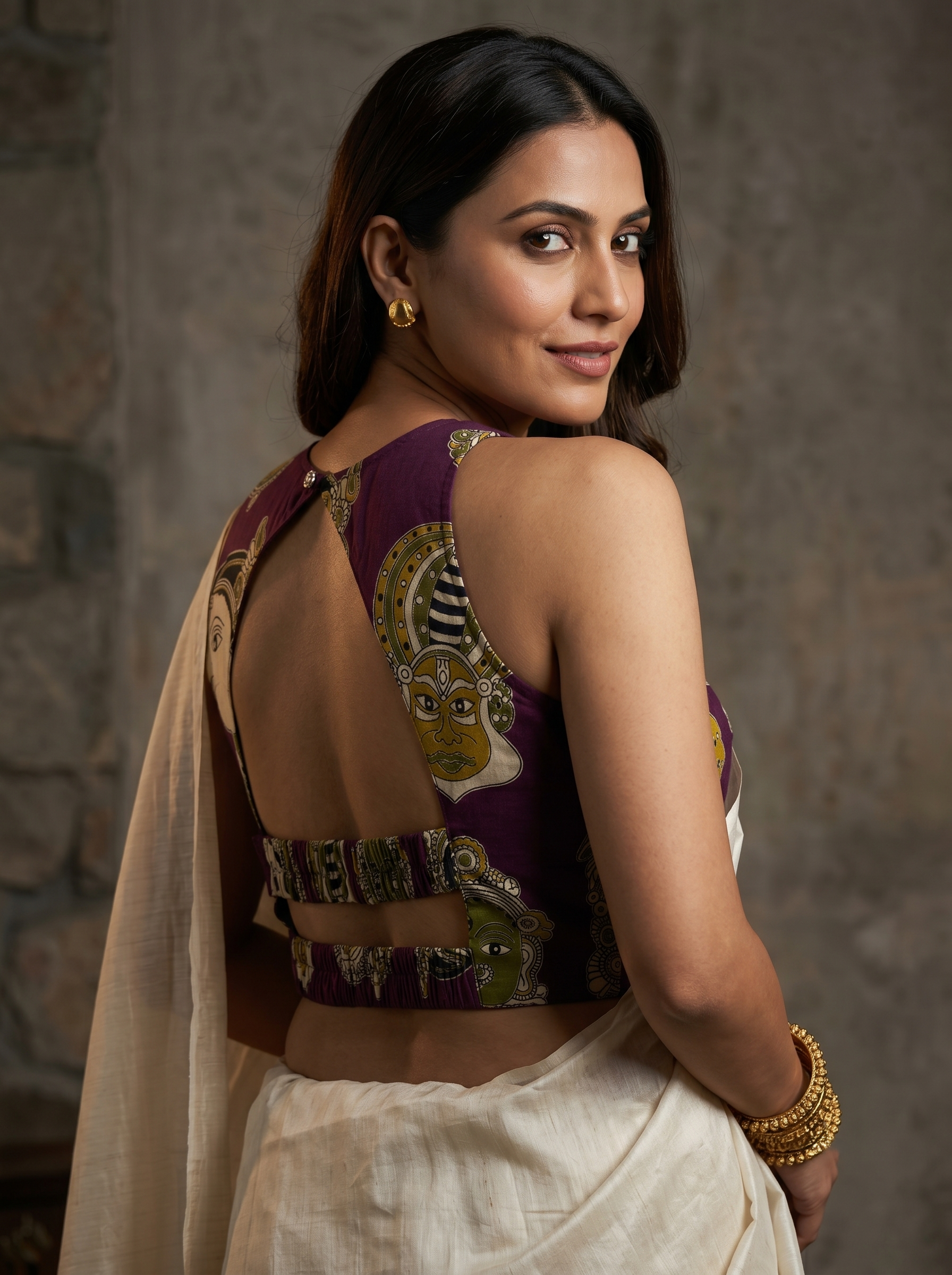 StyleEase Cotton Halter Designer Blouse