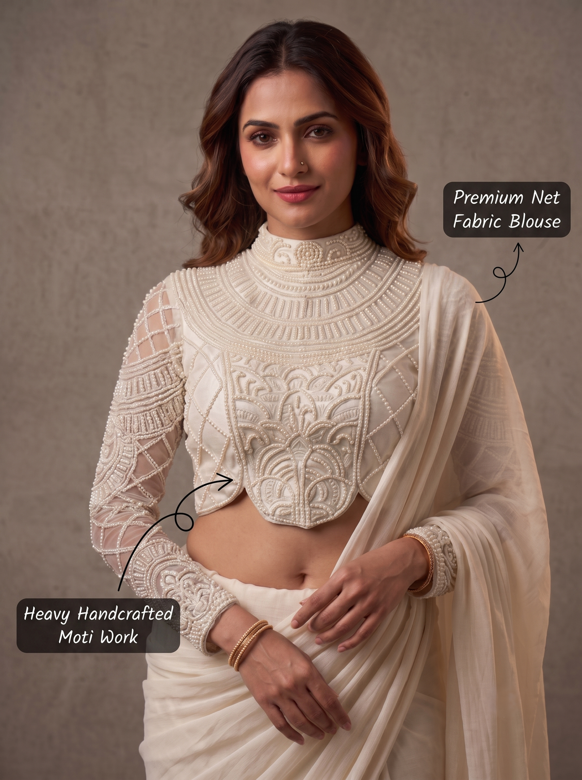Moti Royale Net Full Sleeves Blouse