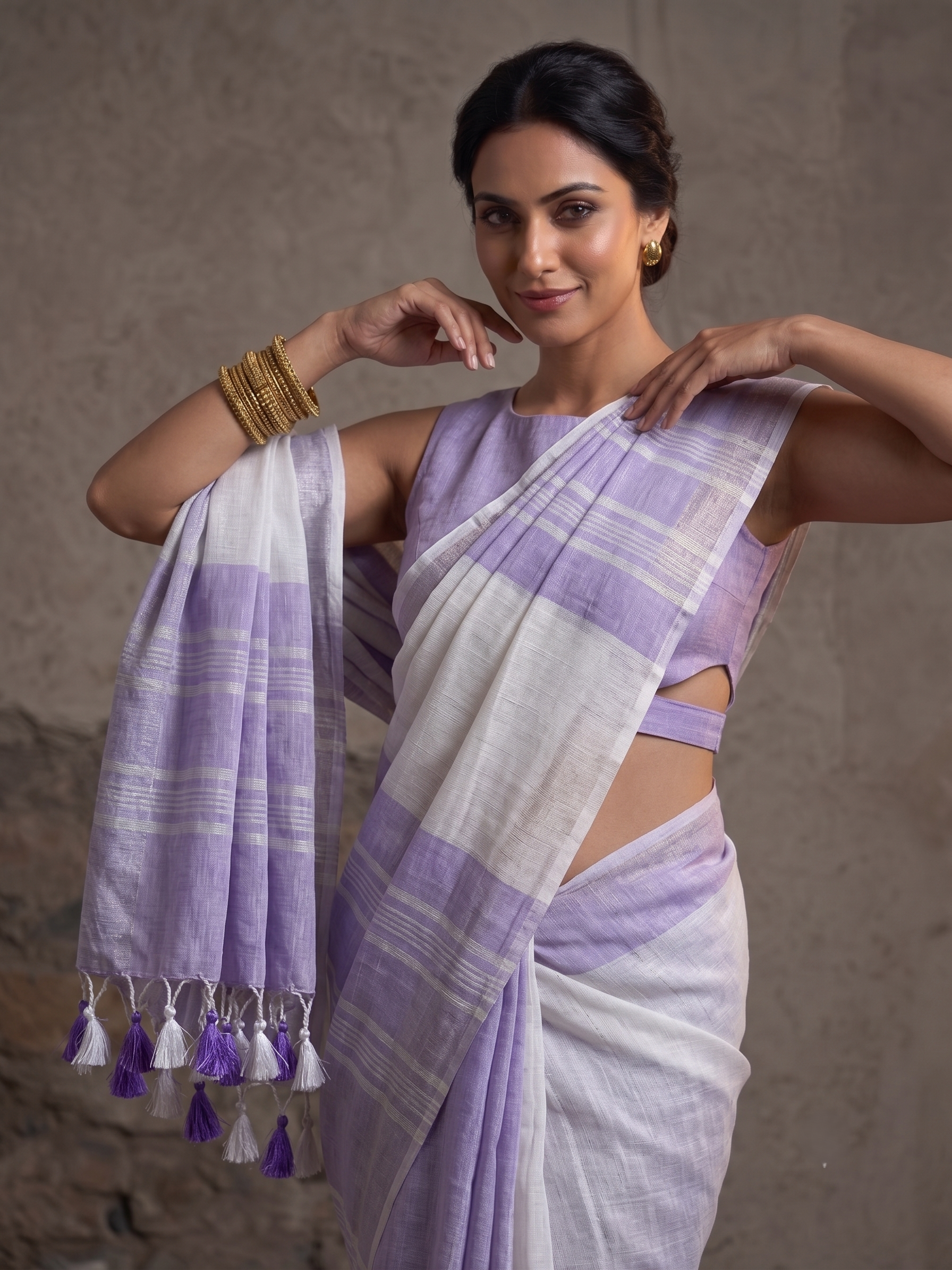 Chandrika Linen Zari Saree