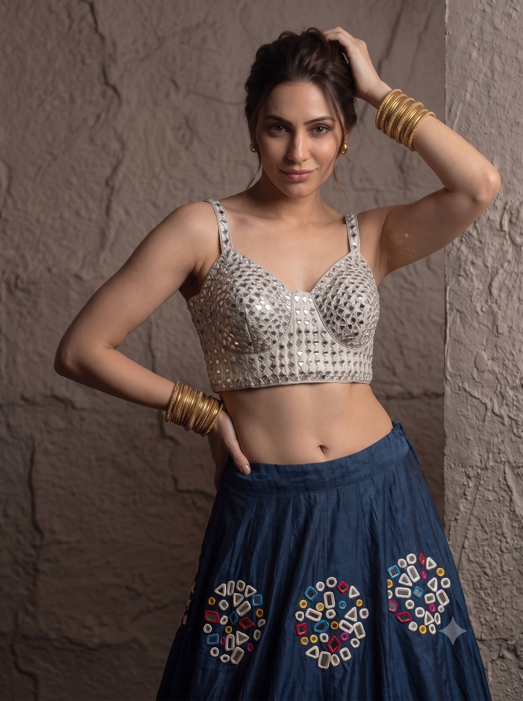 Heritage Gamthi Mirror Lehenga Set