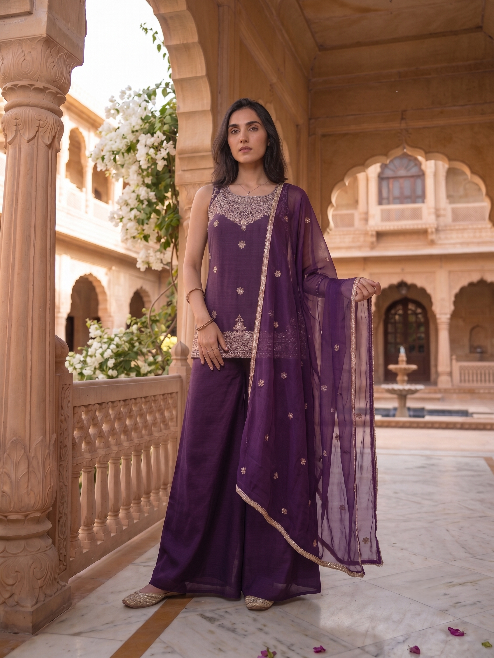 Mehreen Rangoli Crush Purple Co-Ord Set