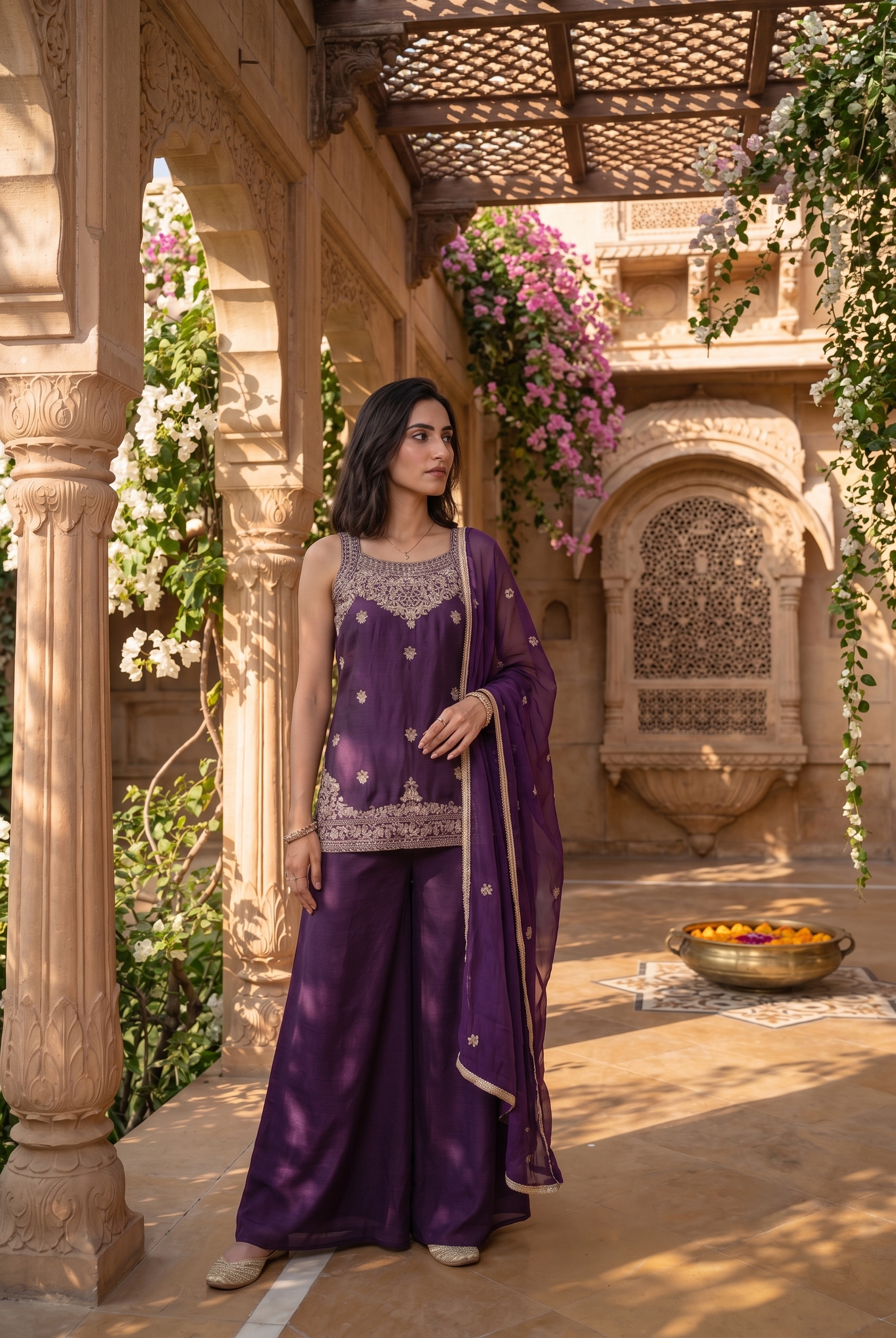 Mehreen Rangoli Crush Purple Co-Ord Set