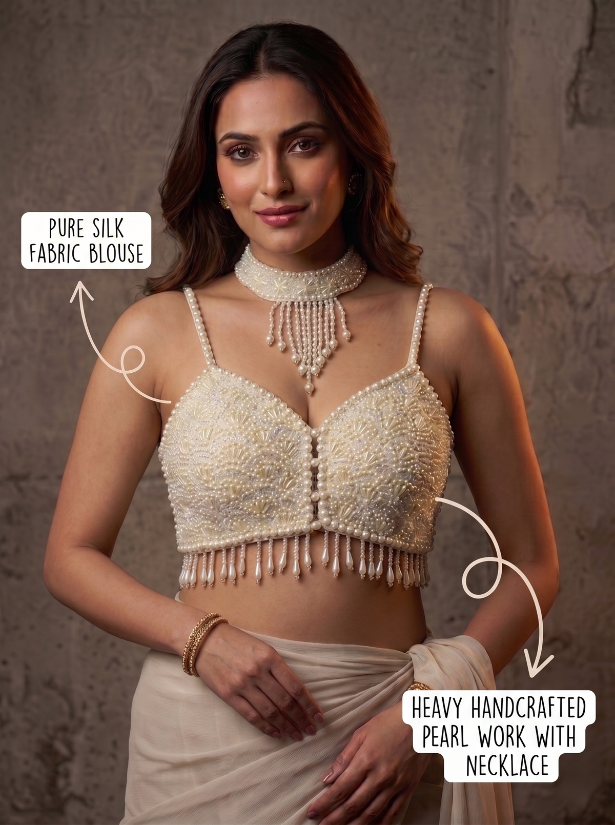 Alessia Pearl Strap Blouse