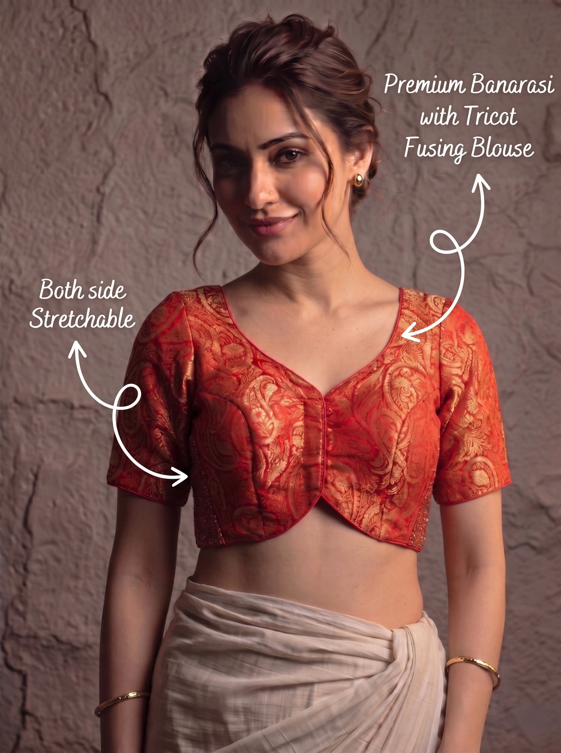 Comfort Fit Banarasi Stretchable Blouse