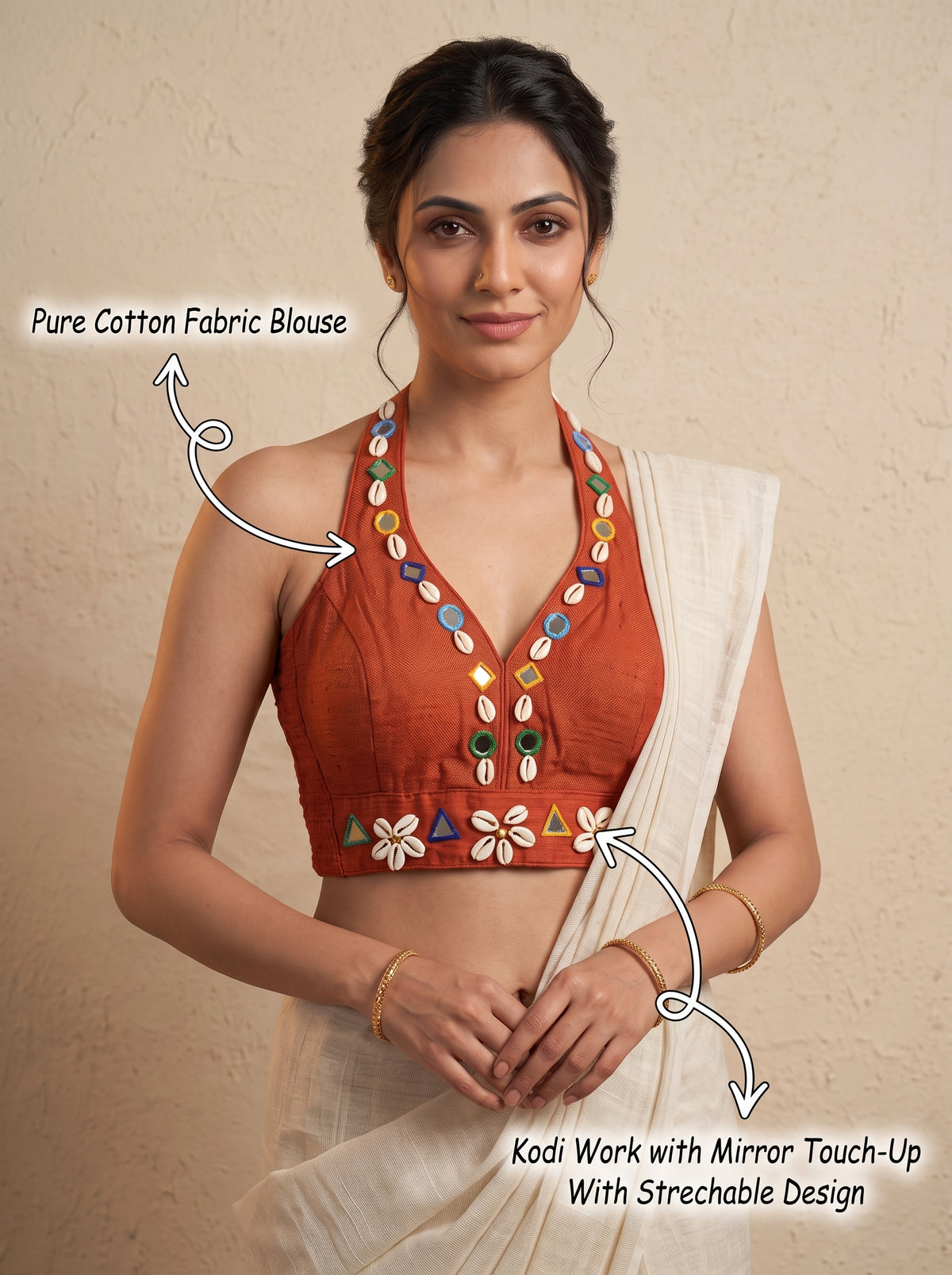 Navya Mirror Halter Neck Blouse