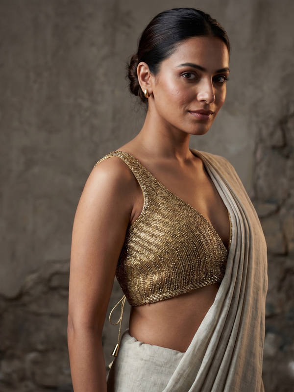 Tanishka V-Neck Blouse 2