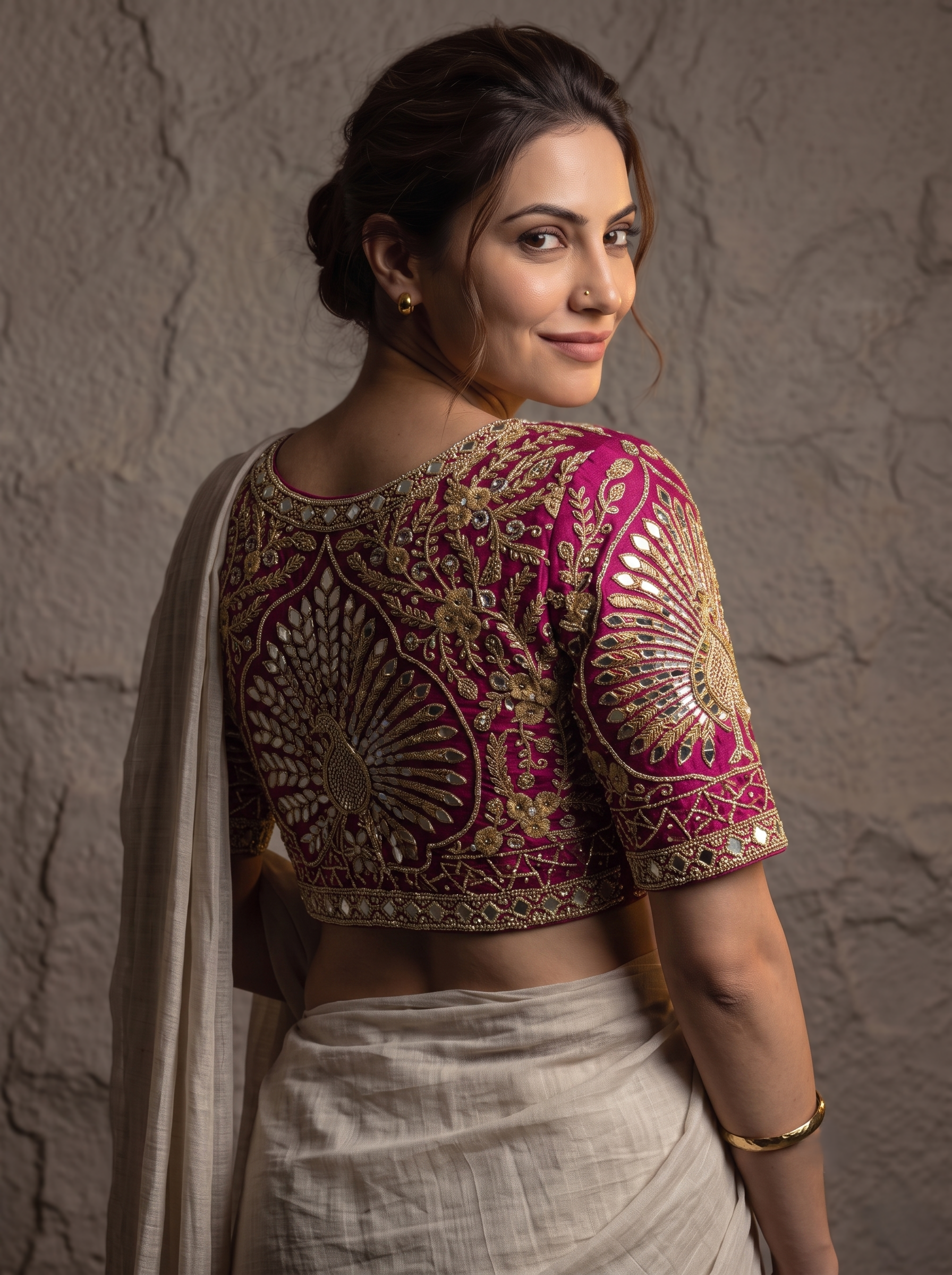 Zara Embroidered Silk Blouse