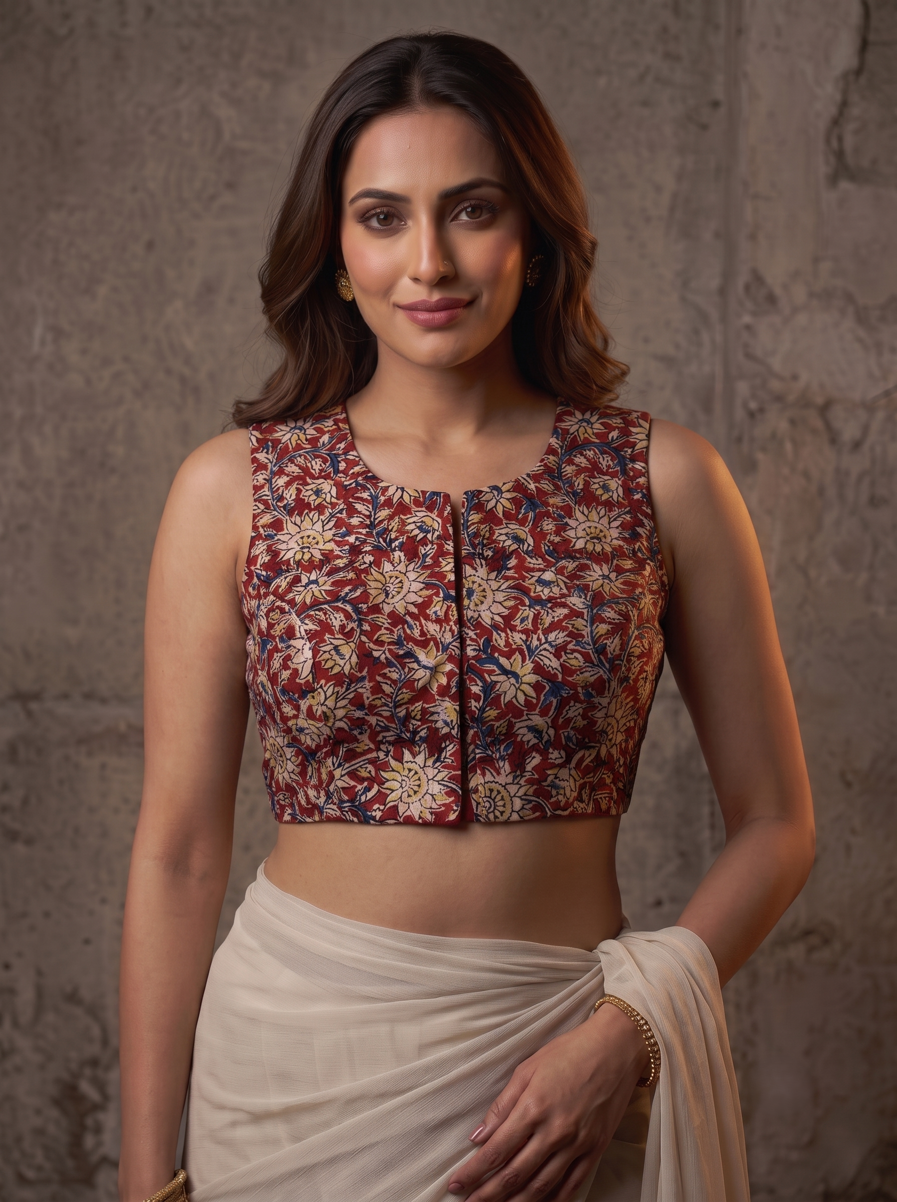 Kalamkari Chic – Double Chain Designer Blouse