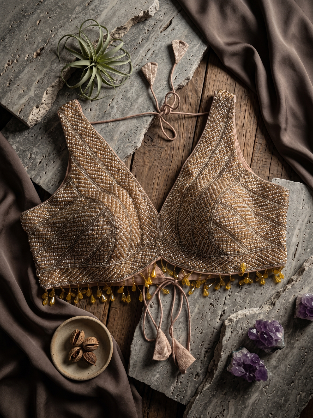 Shraddha Pearl Lace Work Blouse