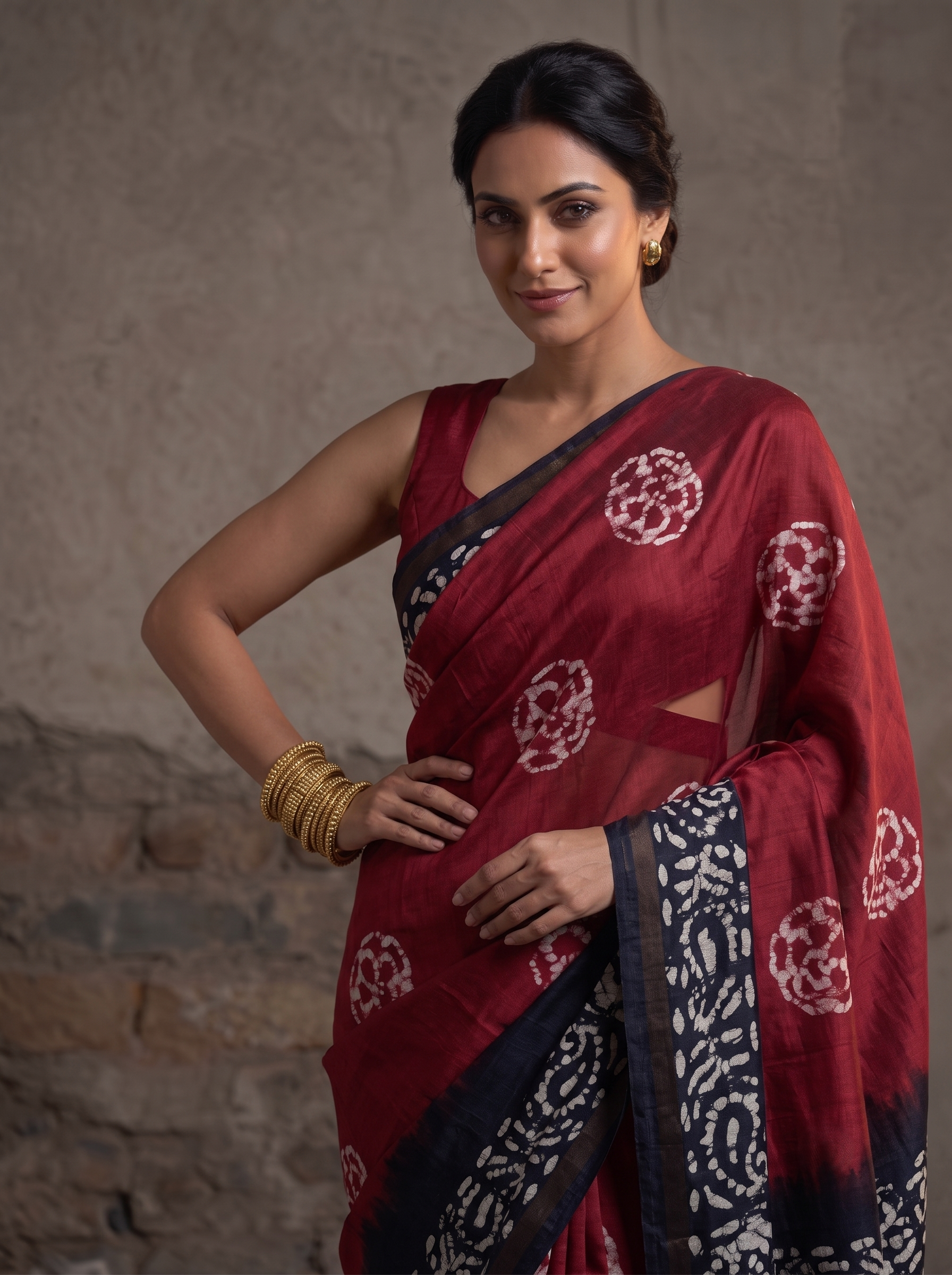 Royal Batik Zari Semi Silk Saree