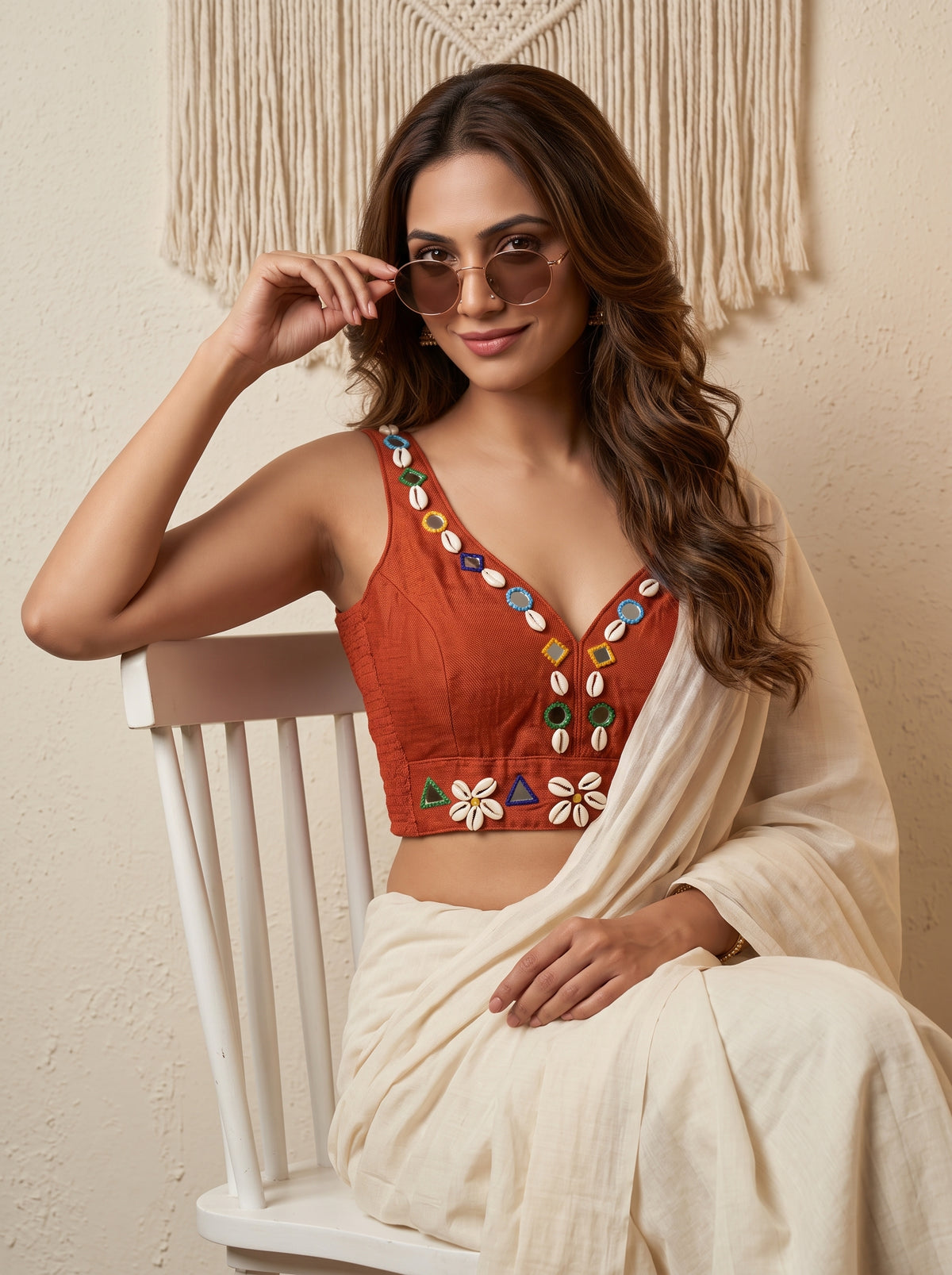 Navya Mirror Halter Neck Blouse
