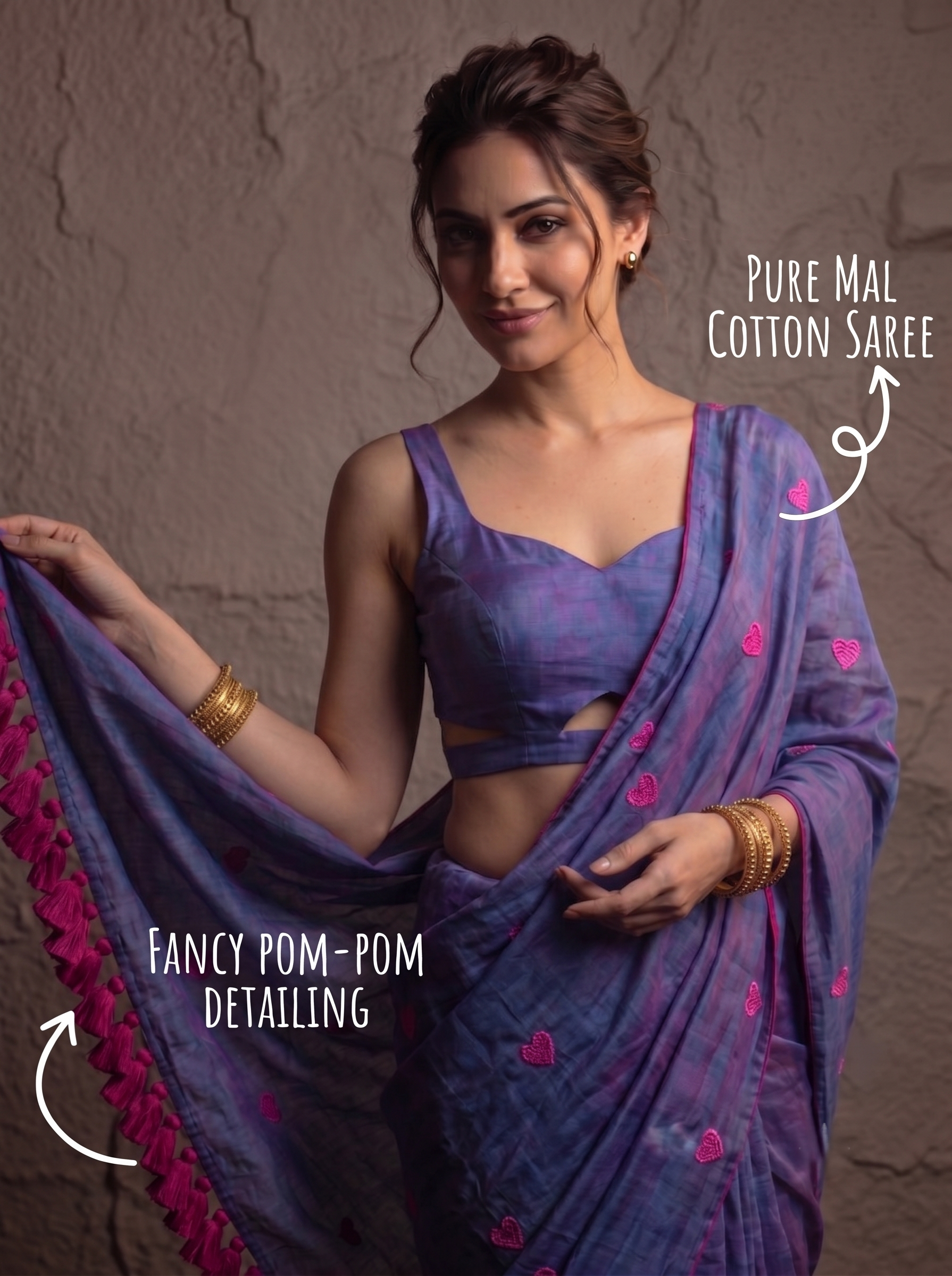 Hridaya Pure Mal Cotton Saree