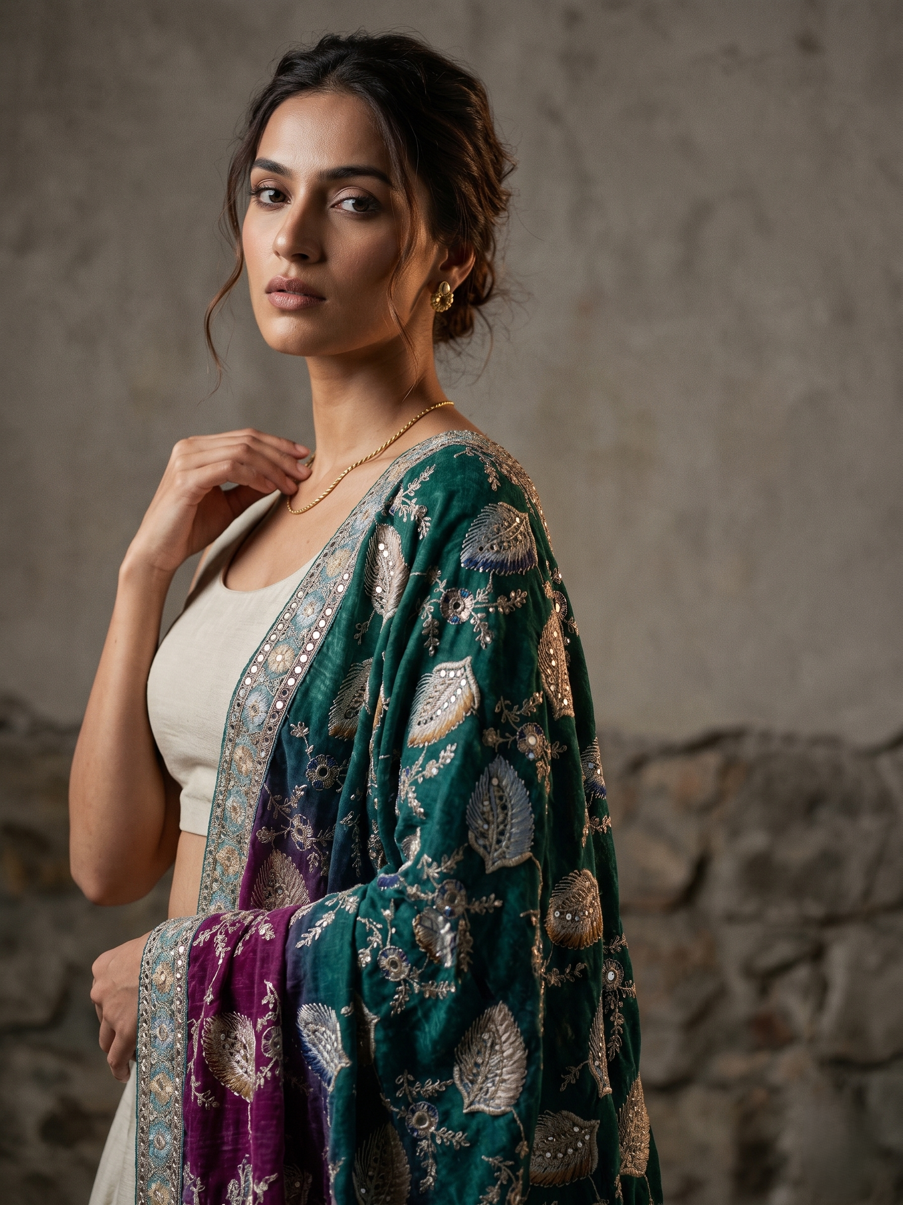 Ira Position Thread Work Dupatta